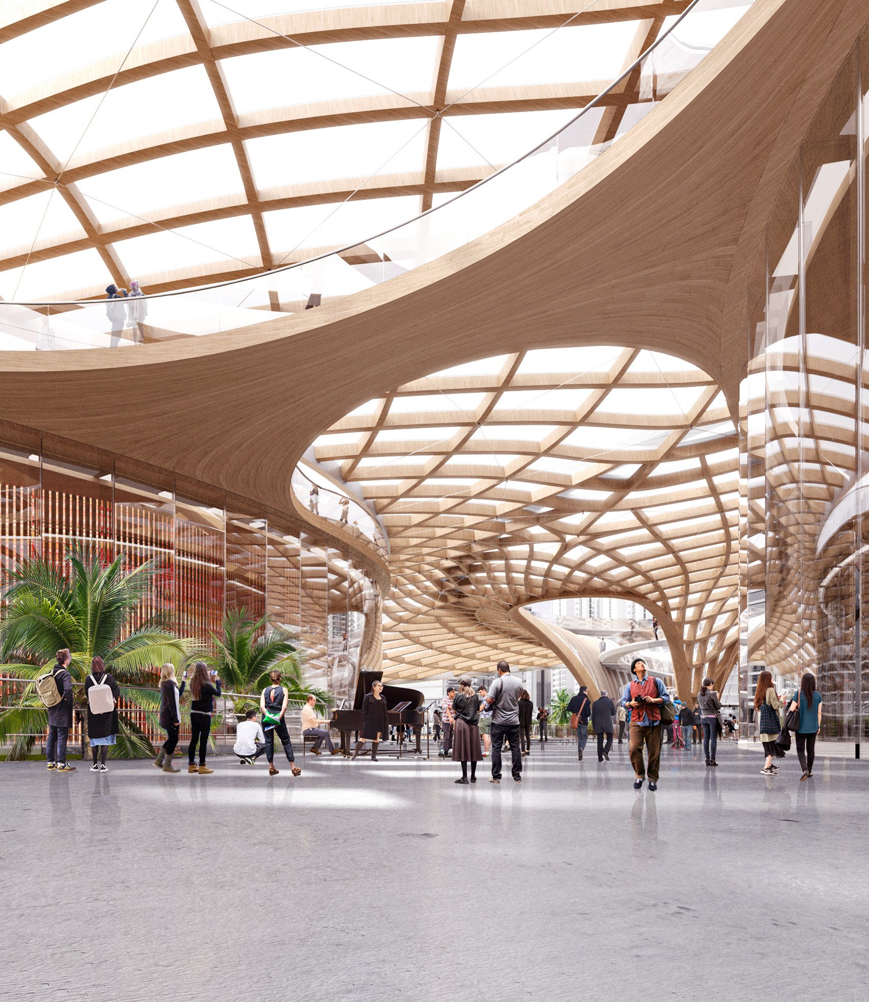 Interior render of Nanhai Art Center 