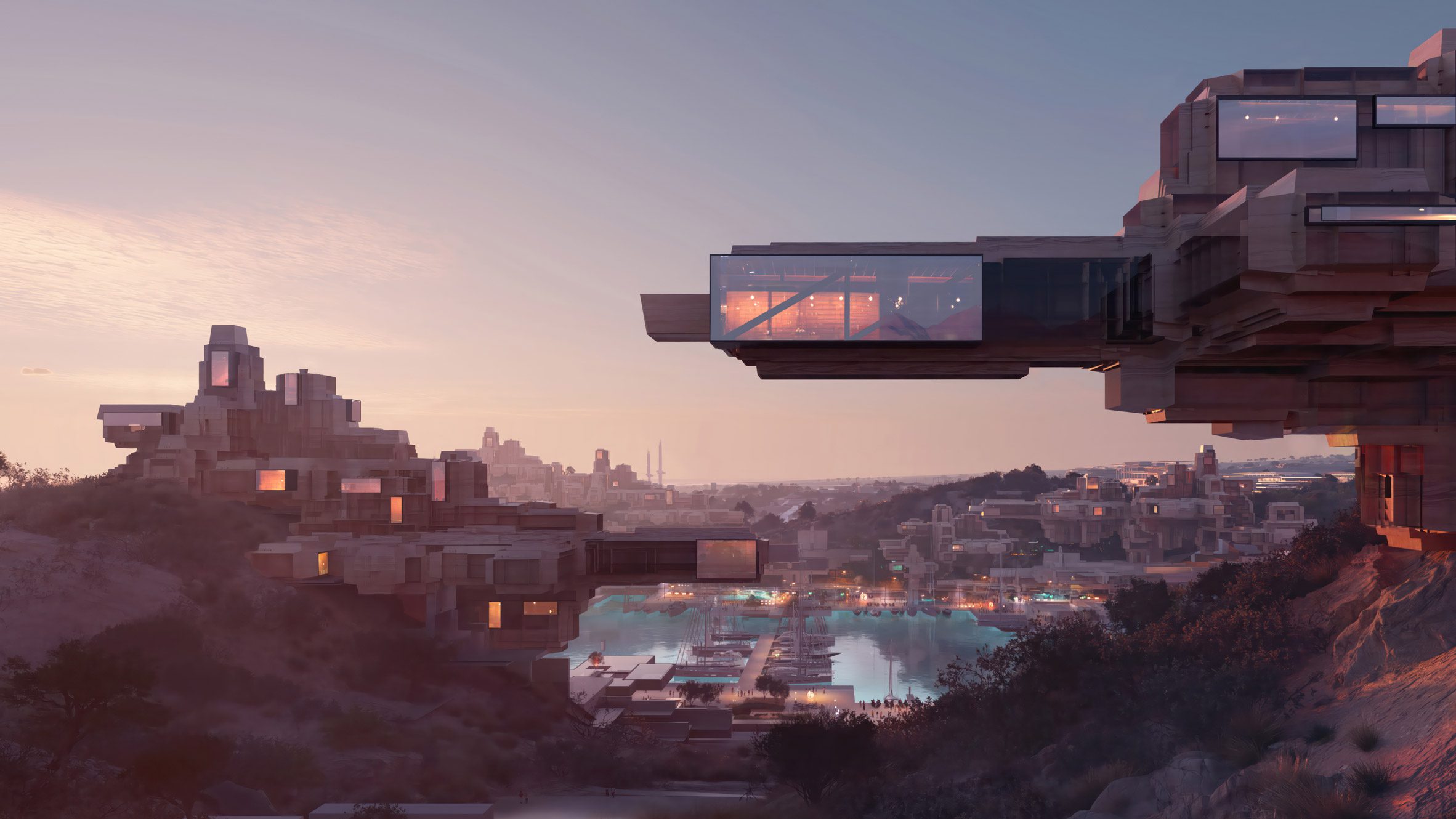Cantilevered Norlana building