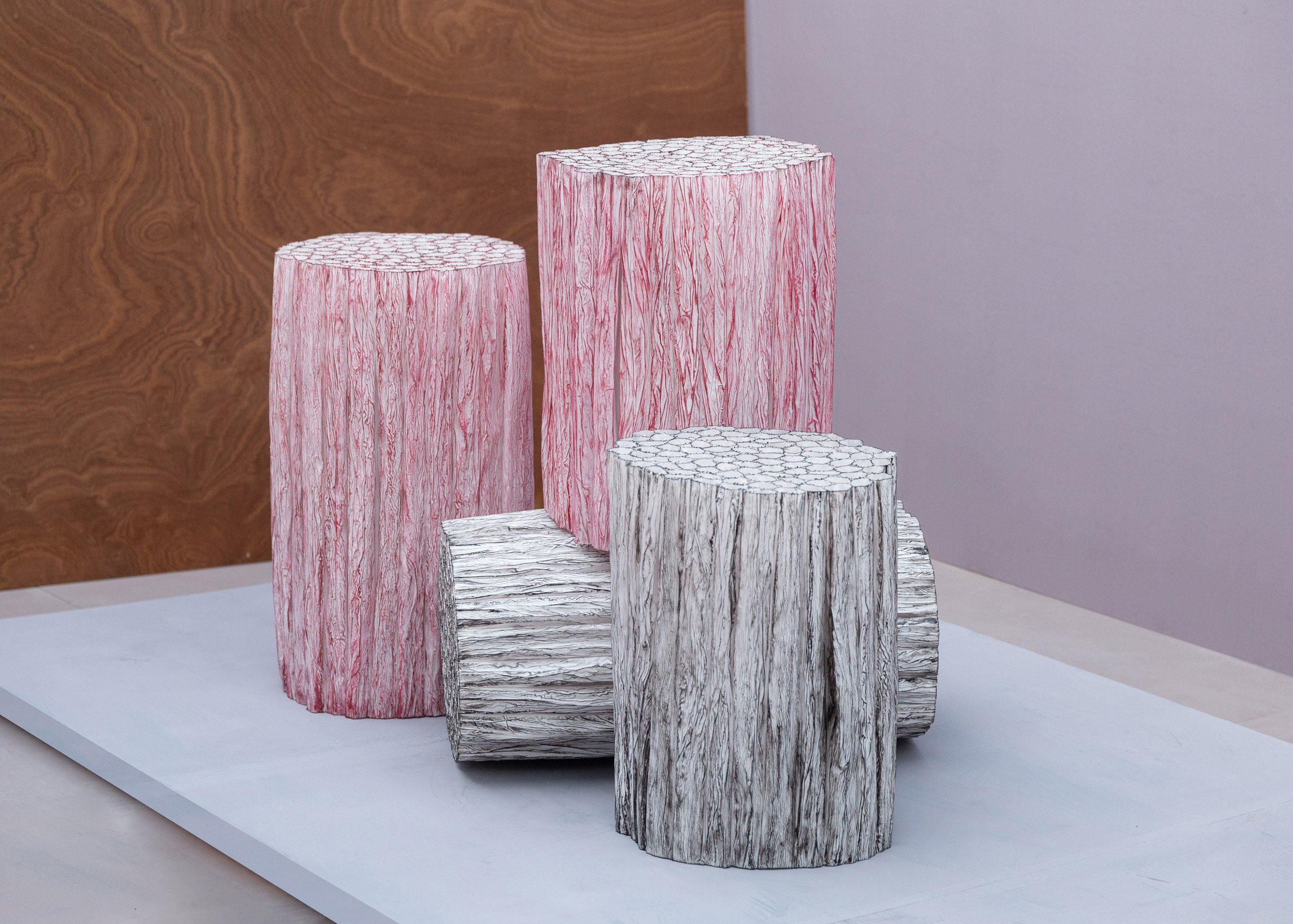 Black and red Paper Pleats furniture by Pao Hui Kao
