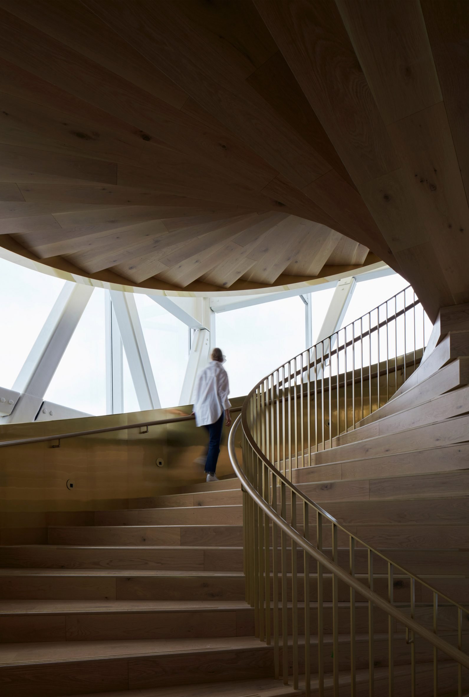 Gold staircase in Montreal tower
