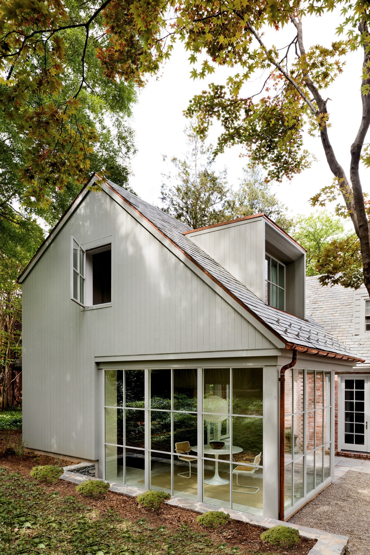 Asymmetrical gabled roof