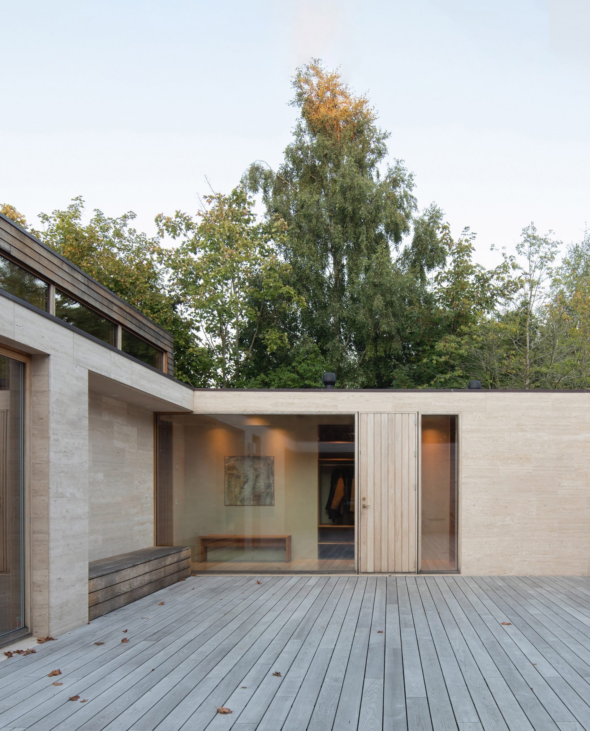 Central atrium at house in Vollerup