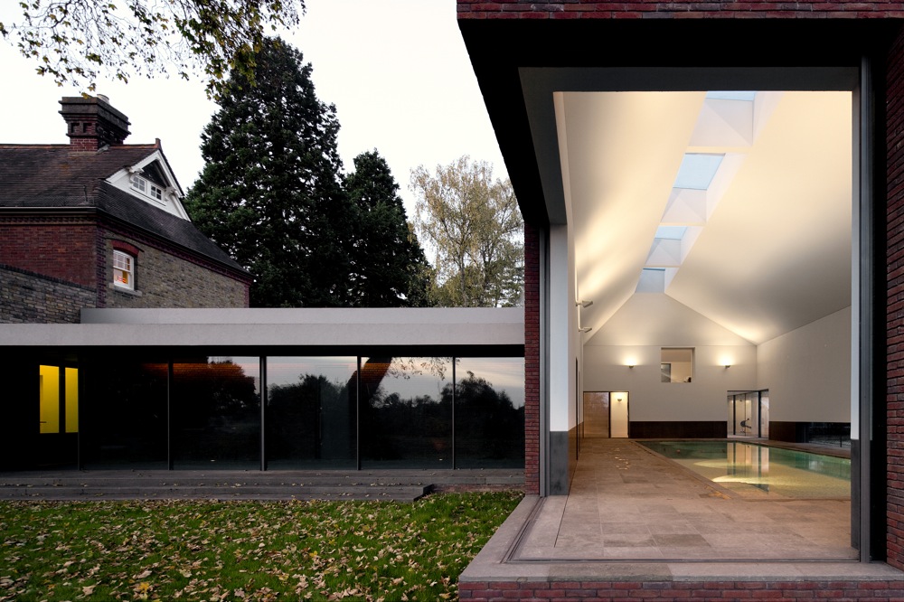 Indoor Swimming Pool, Buckinghamshire By Paul+O Architects, Chalfont Saint Giles, United Kingdom  , featuring Vitrocsa glass windows