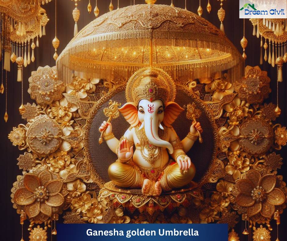 Ganesha golden Umbrella