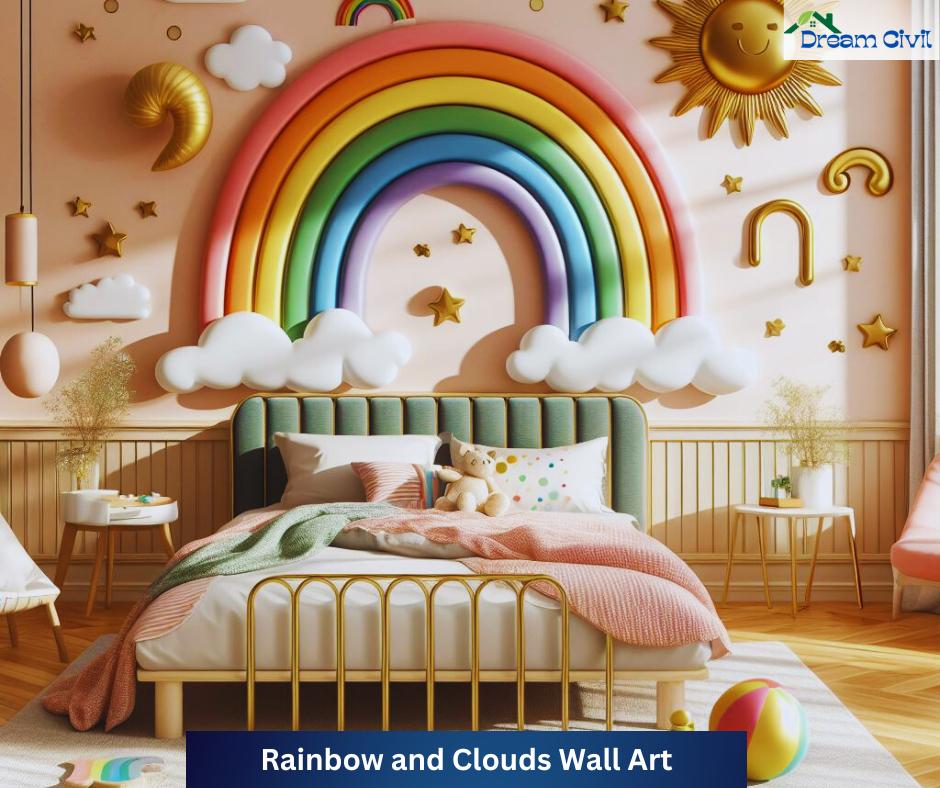Rainbow and Clouds Wall Art