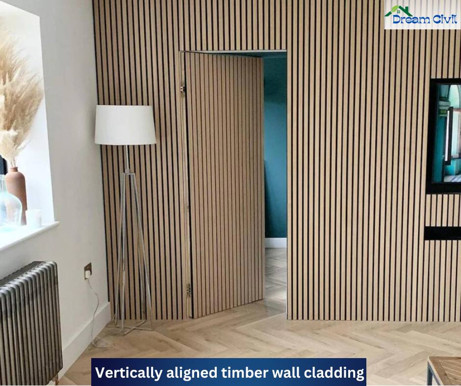 Vertically aligned timber wall cladding
