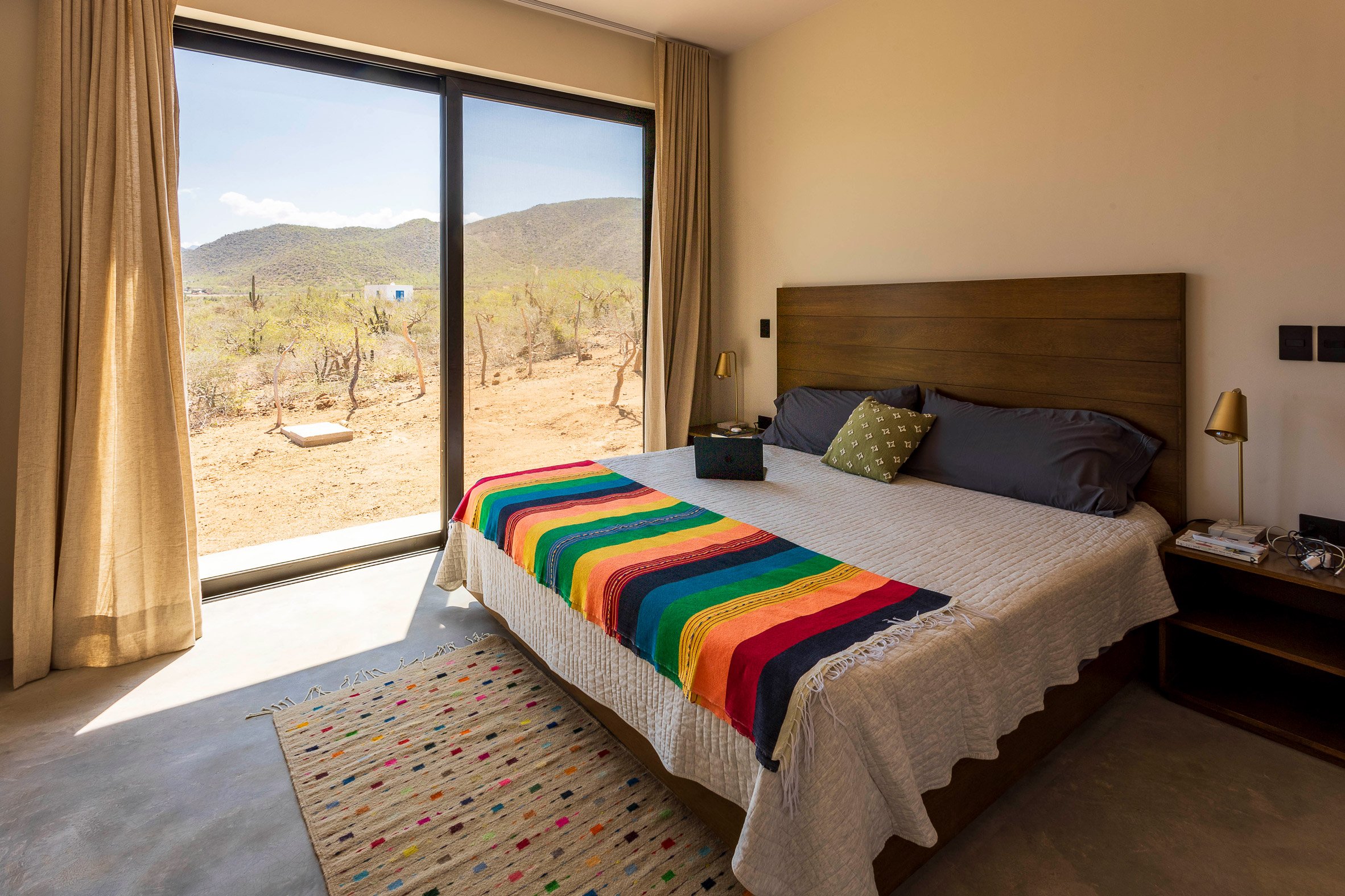 Bedroom with large windows