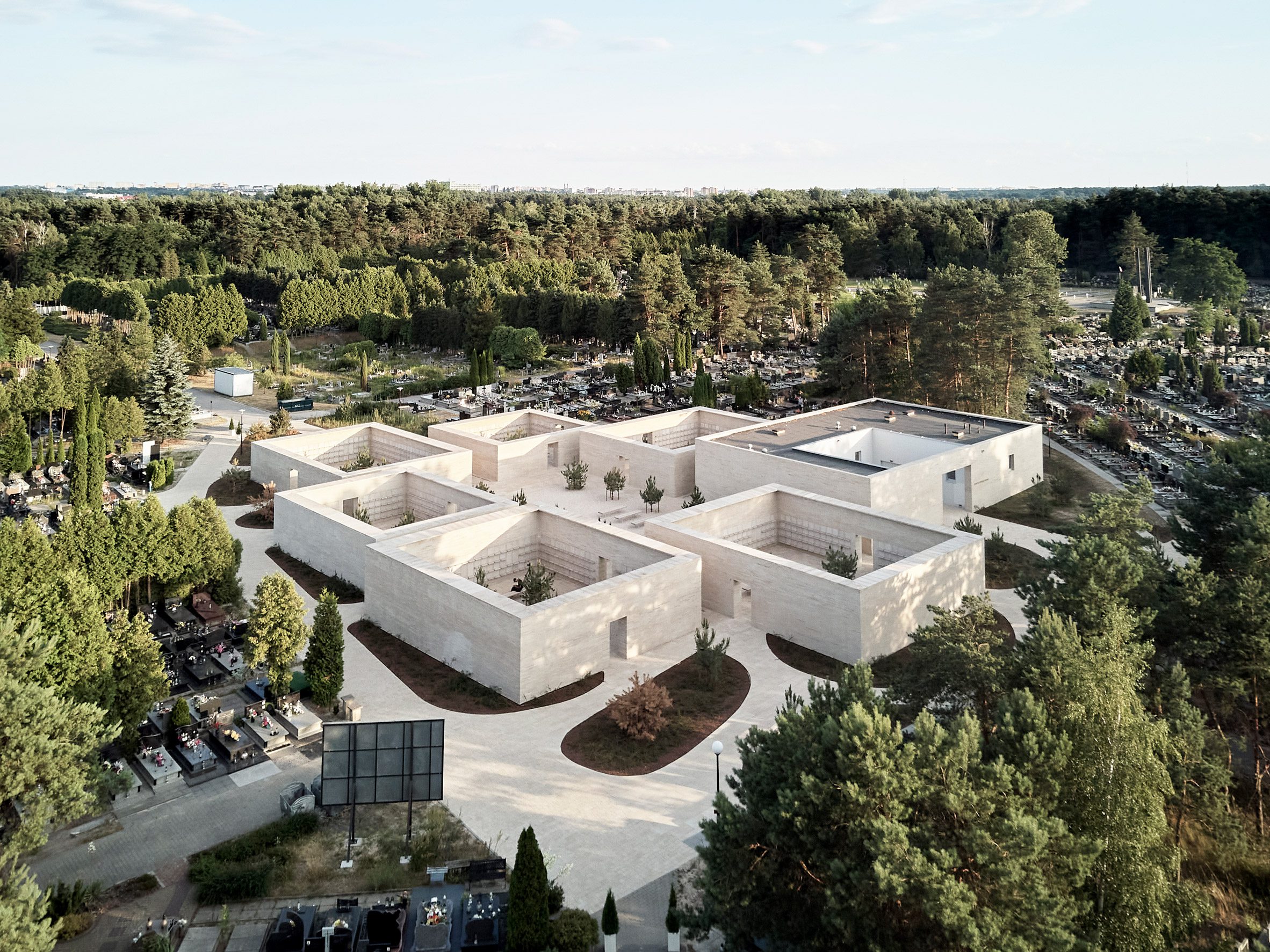 Six chambers of the columbarium complex in Radom, Poland