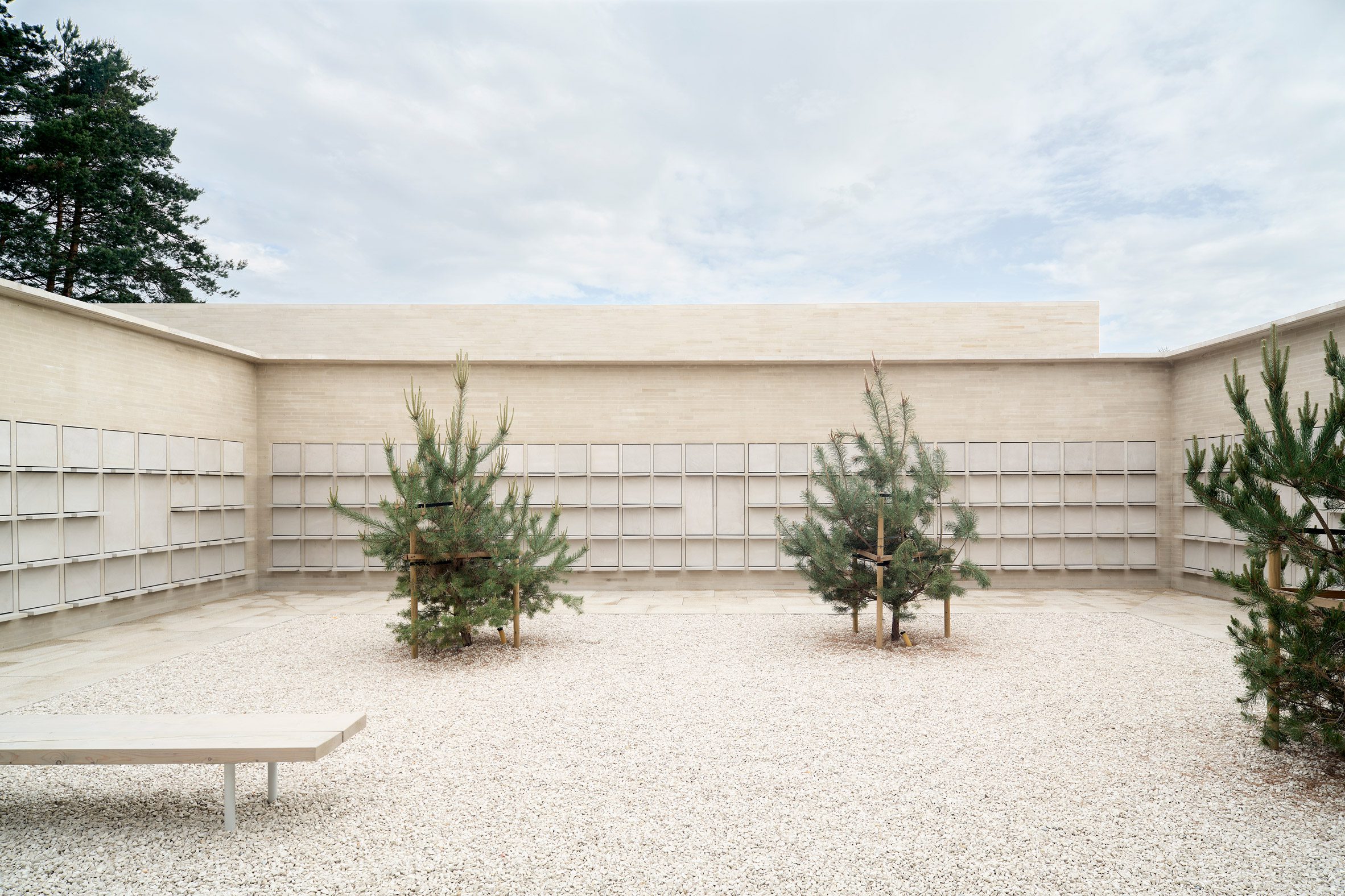 Enclosed chamber at columbarium complex in Poland