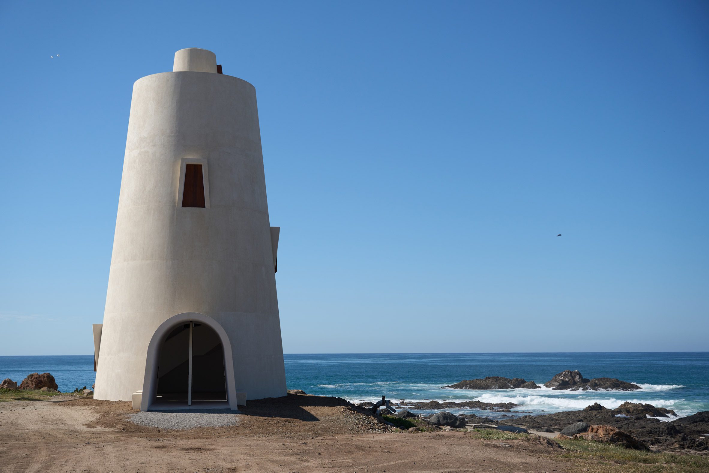 Outside lighthouse in Mexico by artist Gonzalo Lebrija
