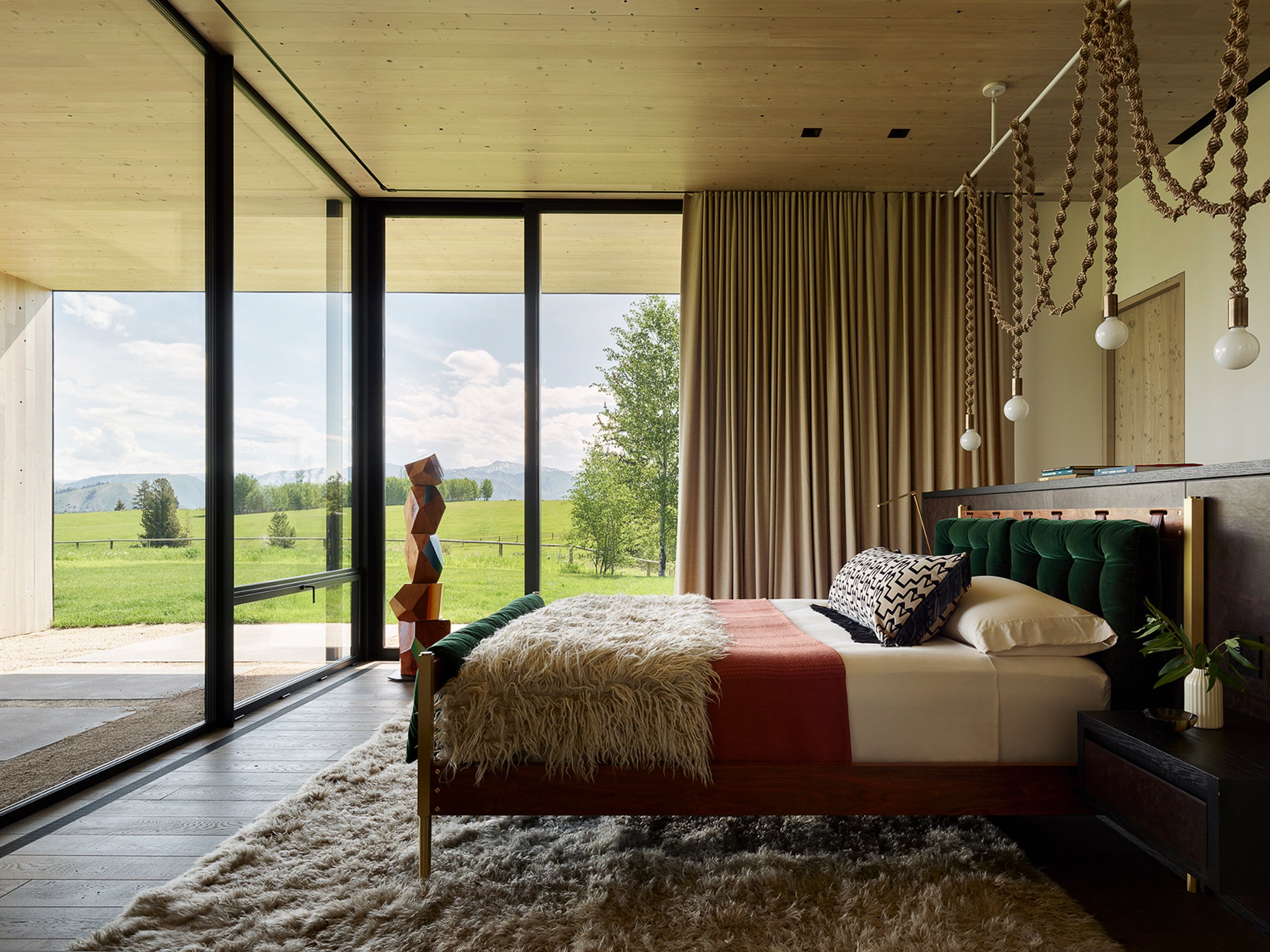 Bedroom with big windows