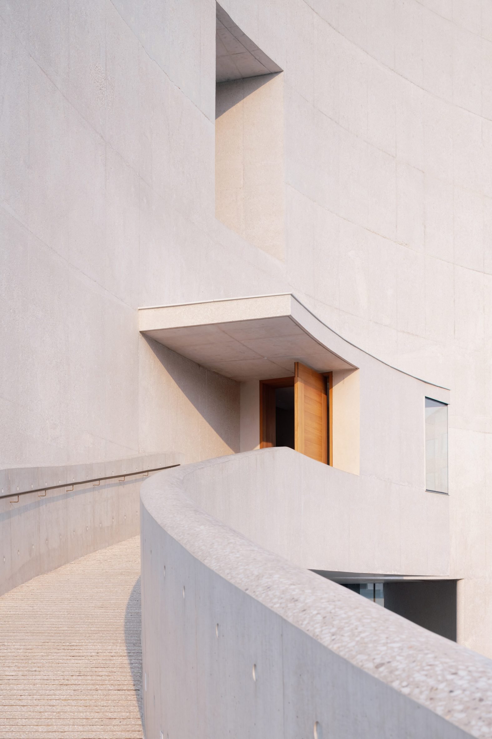 Raised entrance ramp for The Chapel of Music in Aranya China
