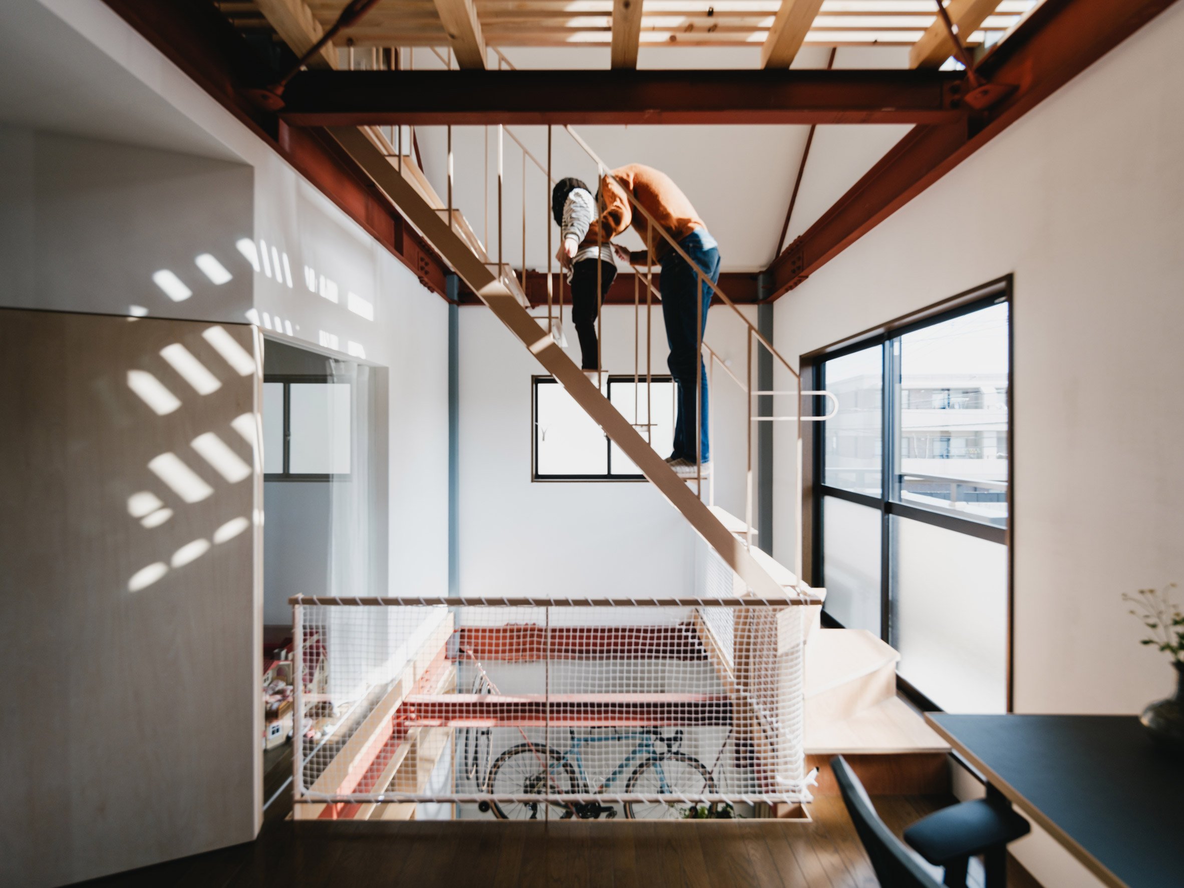 View of void within House in Hattori-tenjin by Akio Isshiki Architects in Osaka