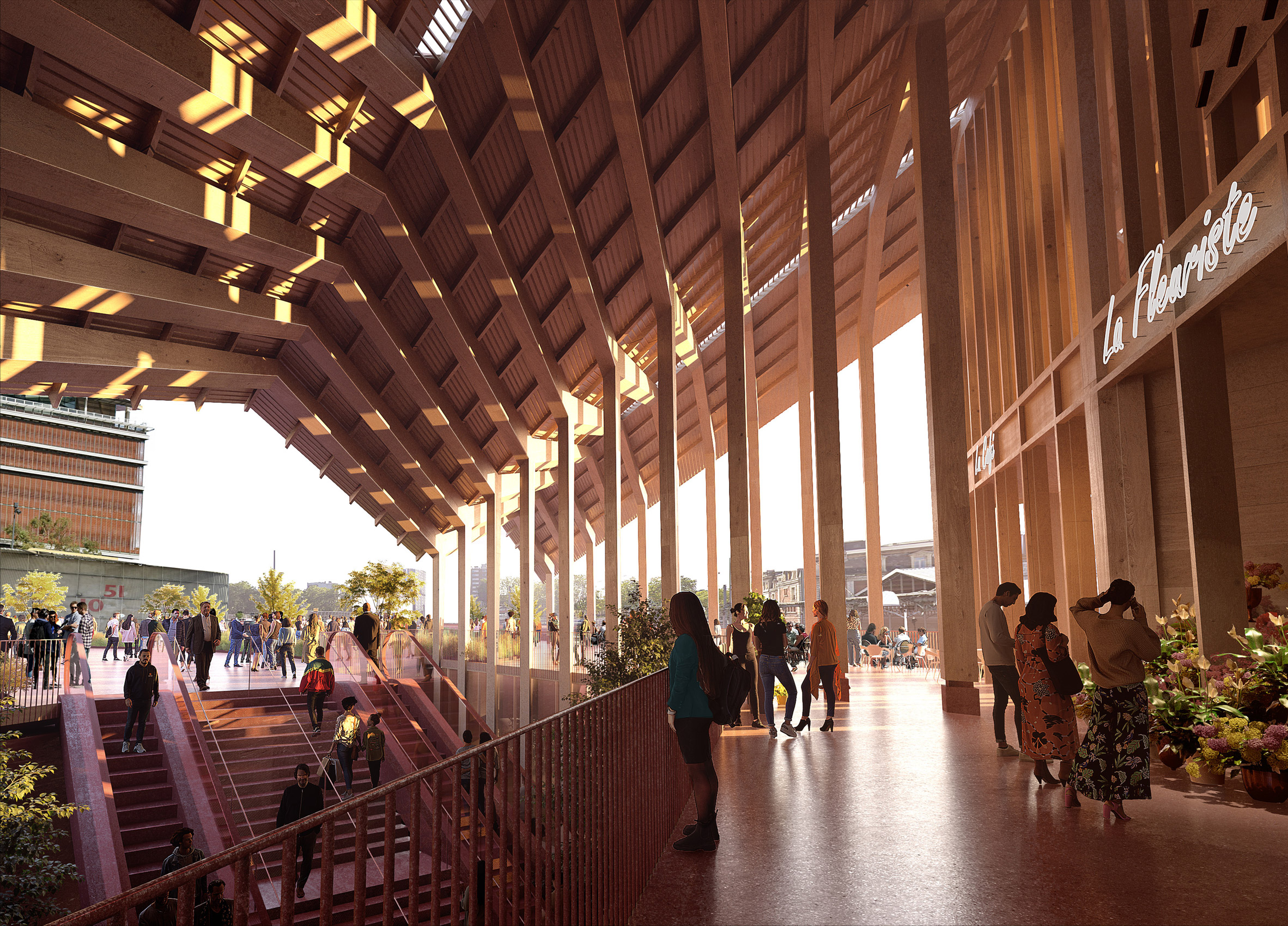 Mass-timber transport interchange