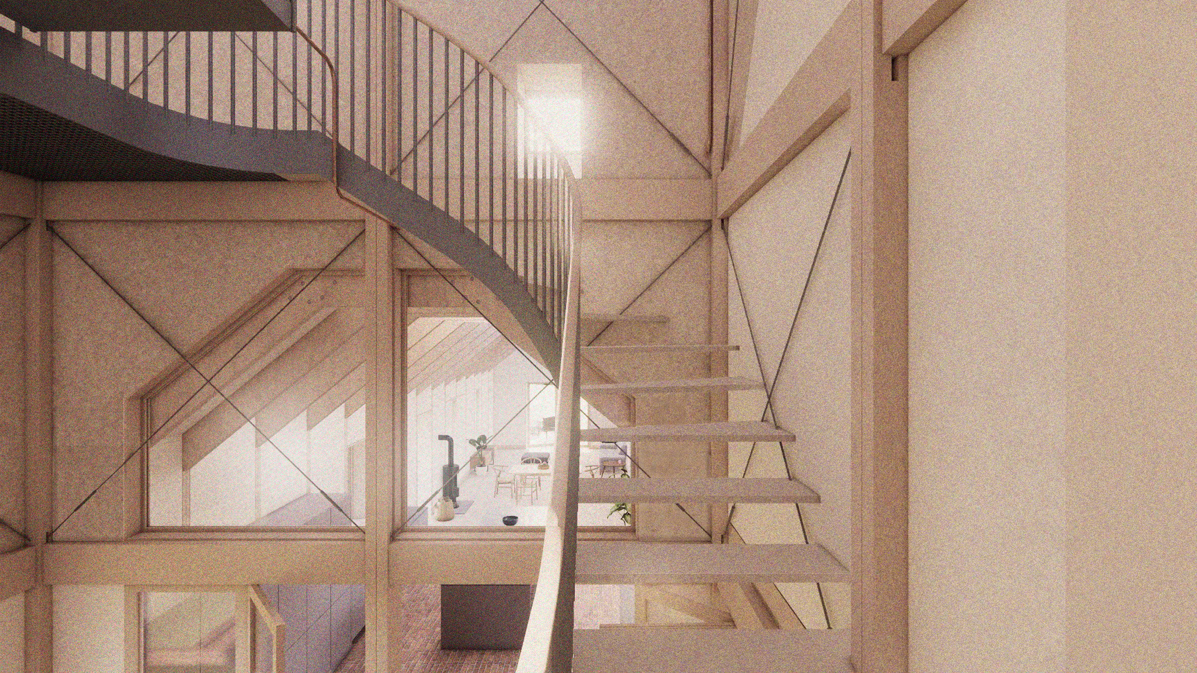 Interior render of Breach House in Leicestershire 