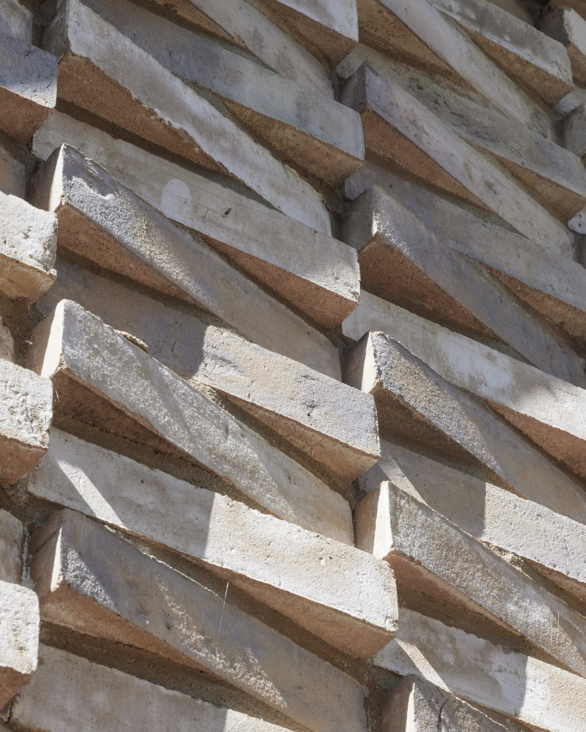 Angled brickwork