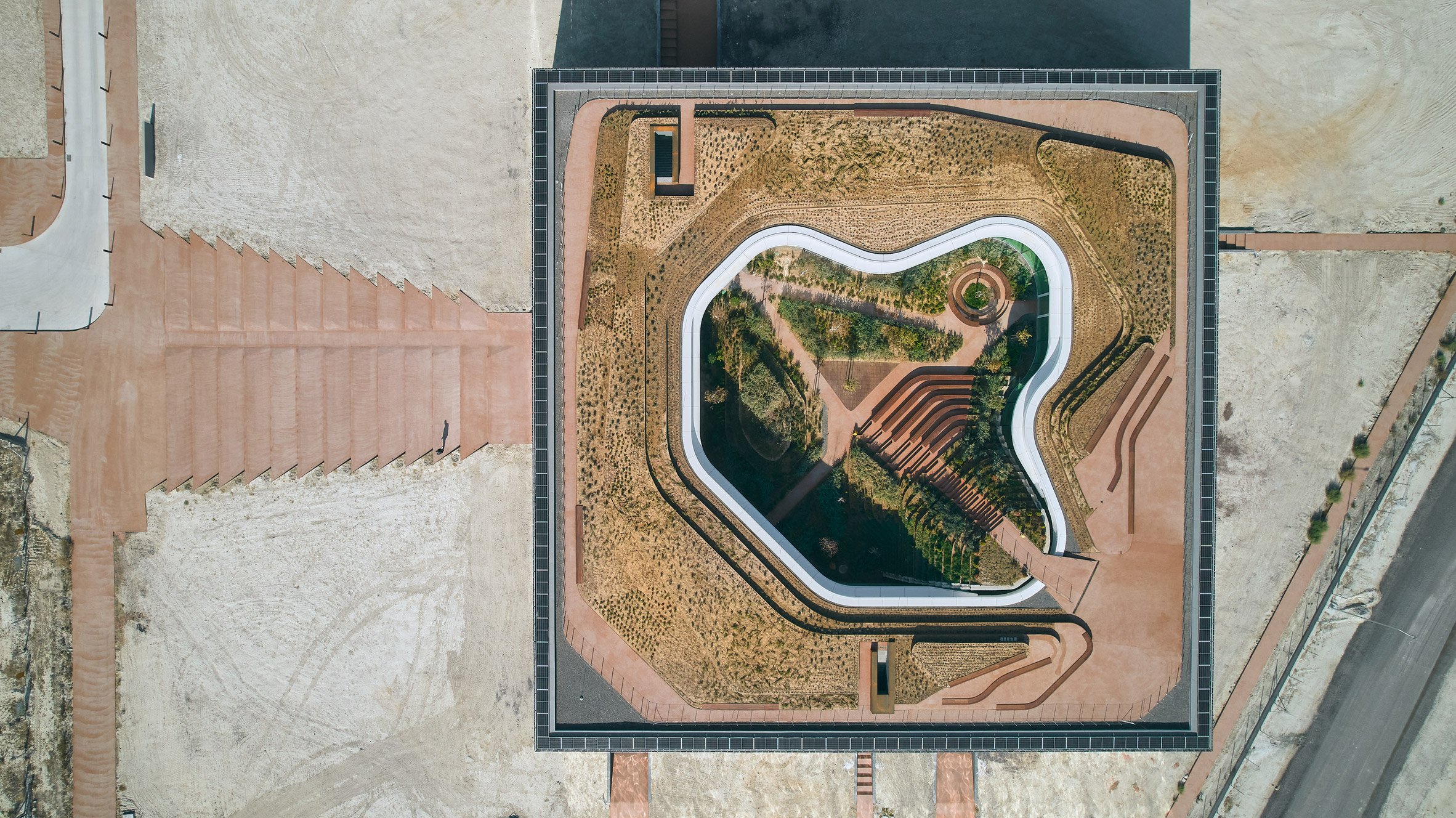 Aerial view of the courtyard of Central Control Building by Bilgin Architects