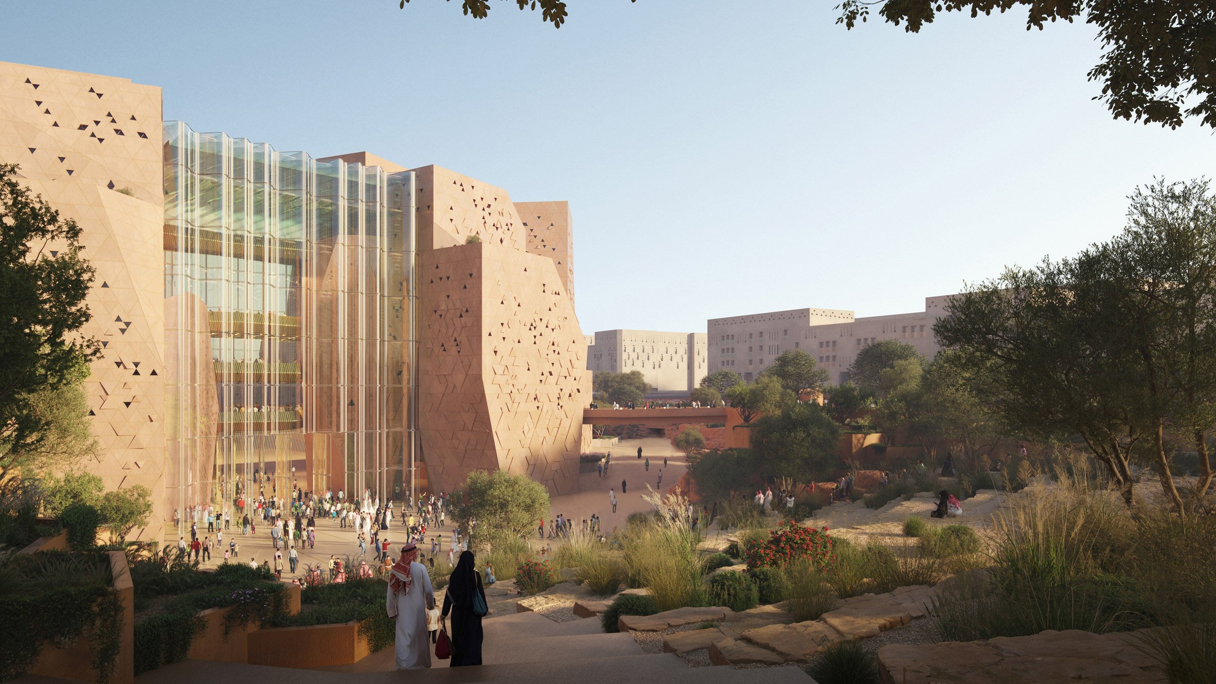 Render of arena exterior by HKS and Diriyah Company