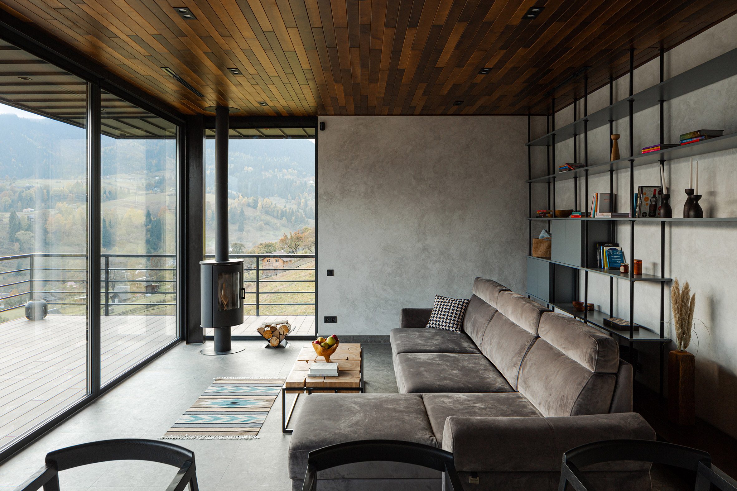 Interior living room of Krasnyk House by Sanina Arch Club in Ukraine
