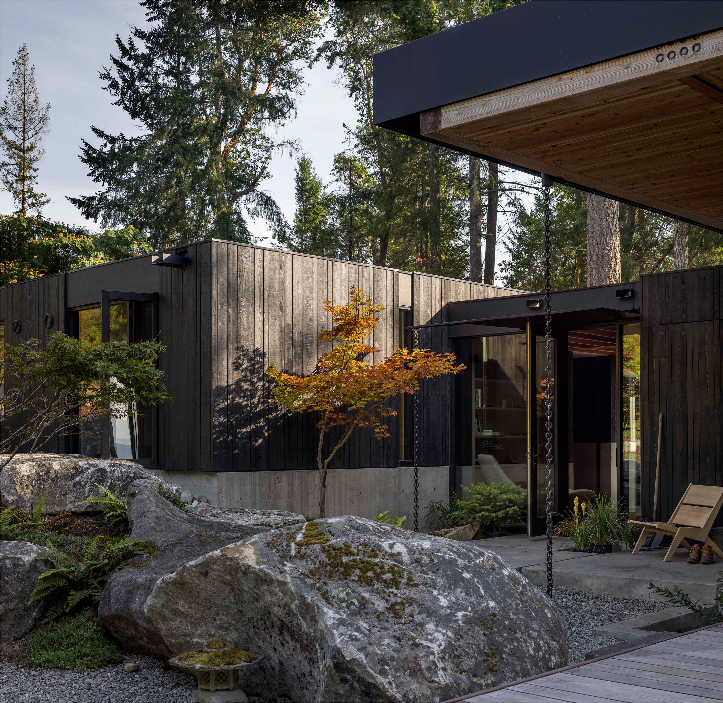 Courtyard with a rock garden