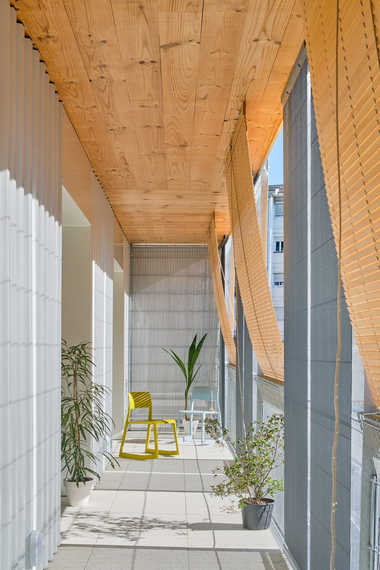 Terraces at social housing in Barcelona