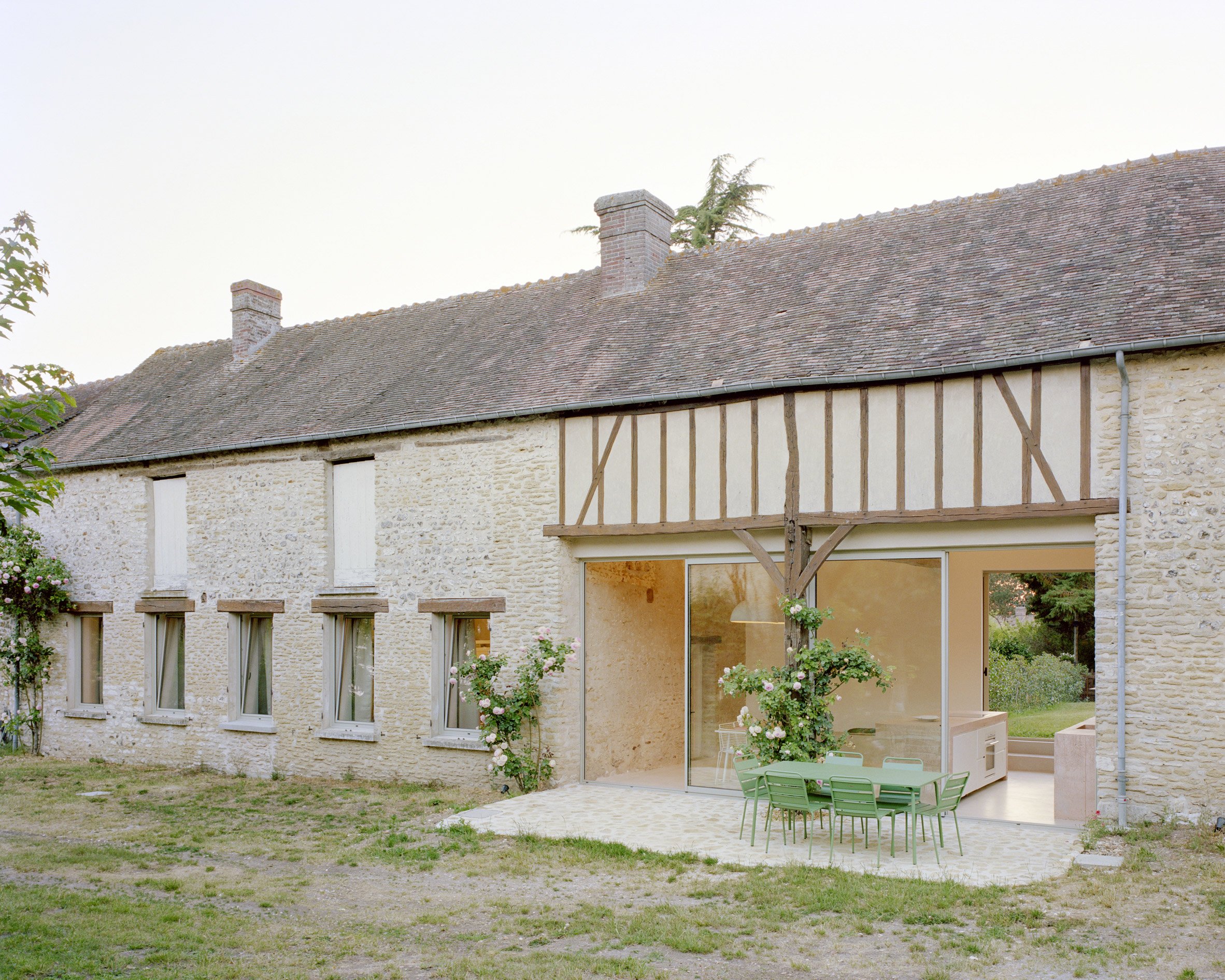 Stone exterior of Maison Hercourt by Studio Guma in Normandy