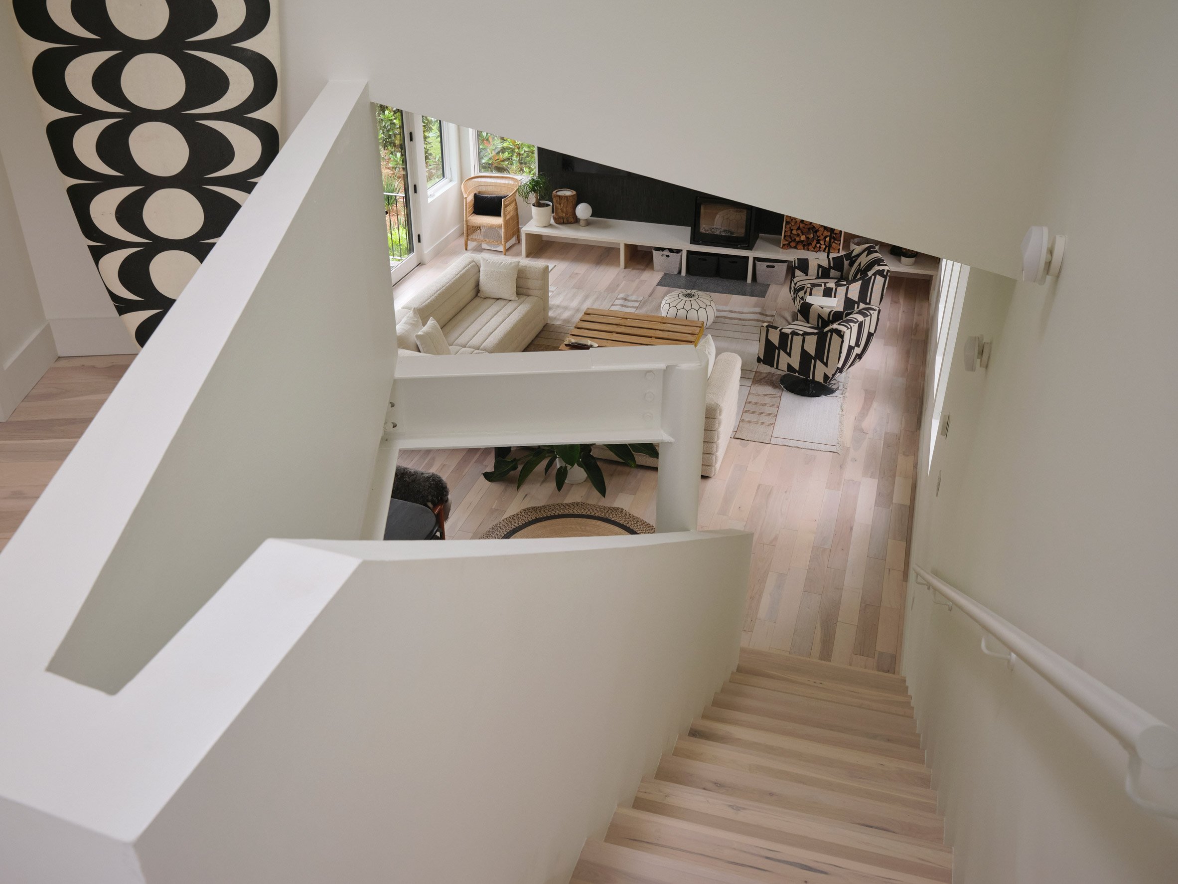 Central white staircase