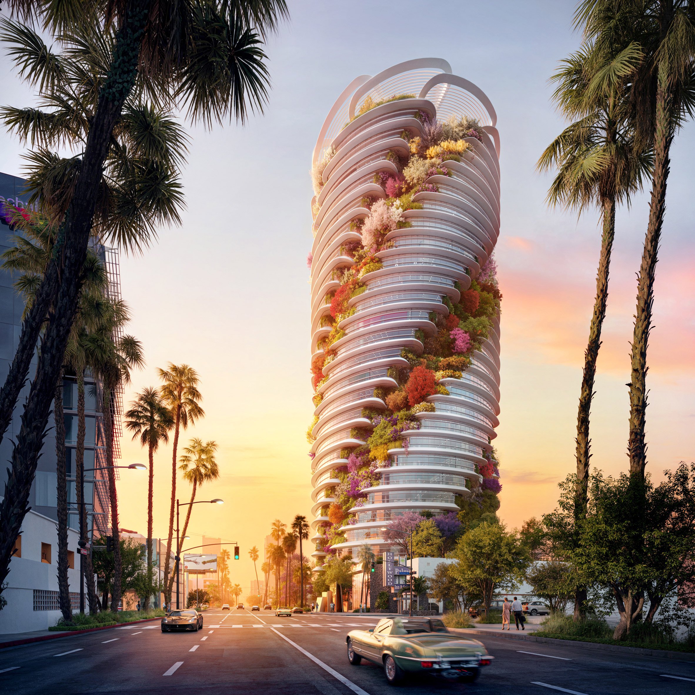 Spiraling building in Holllywod