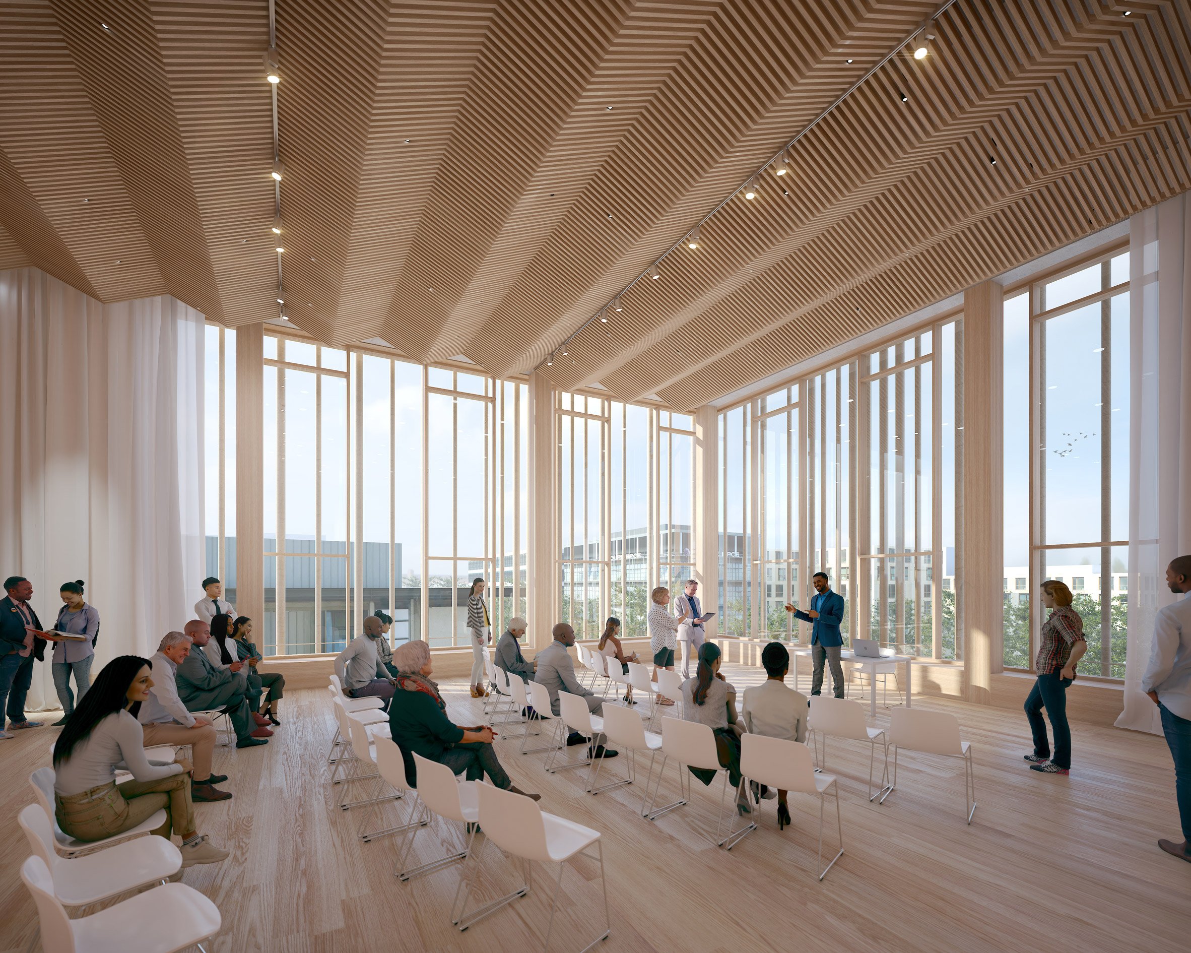 Double-height academic hall