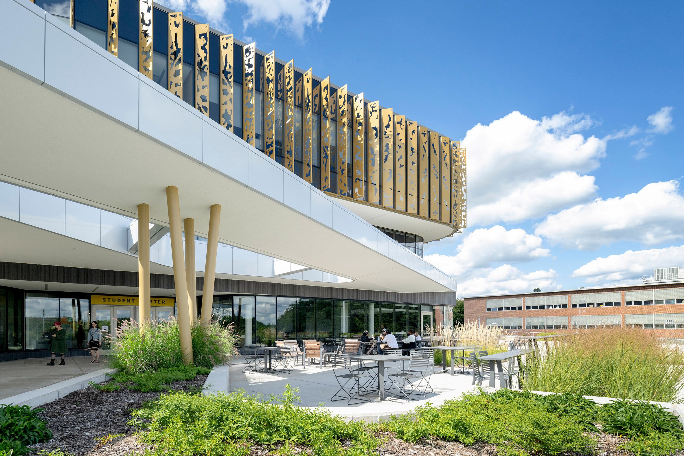A building with curved edges
