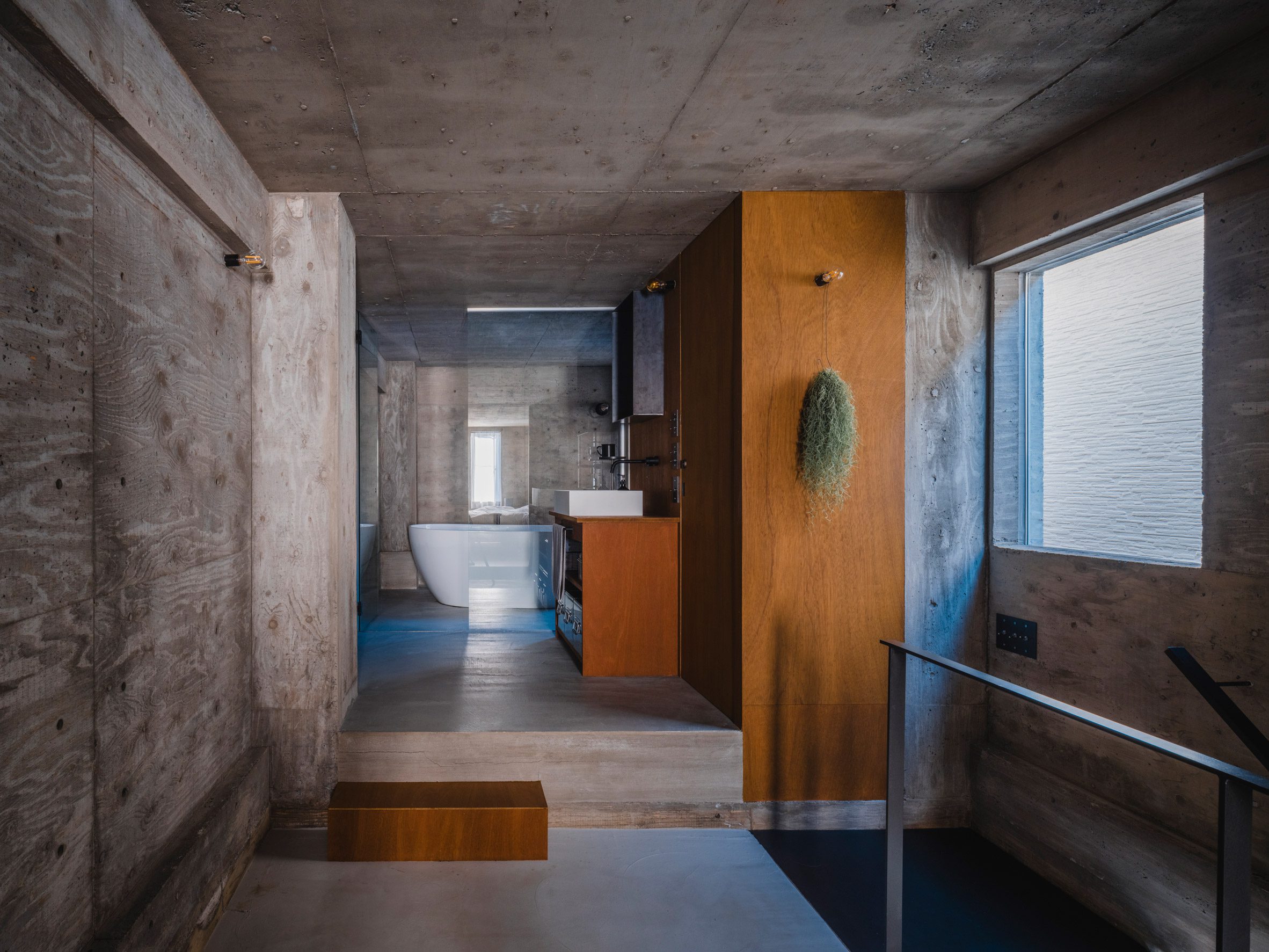 View towards bathroom on upper floor of 2700 home in Japan