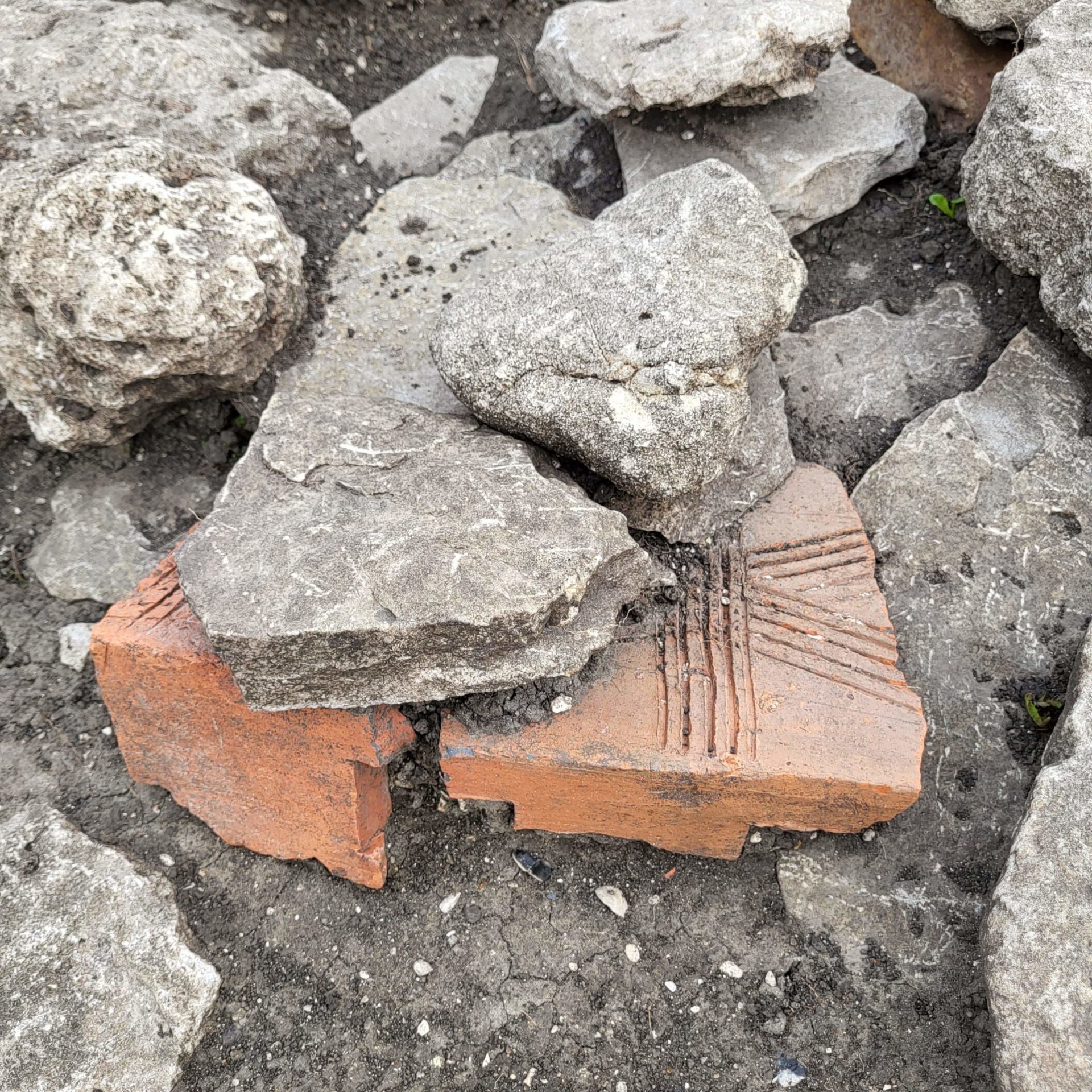 Tiles pieces.