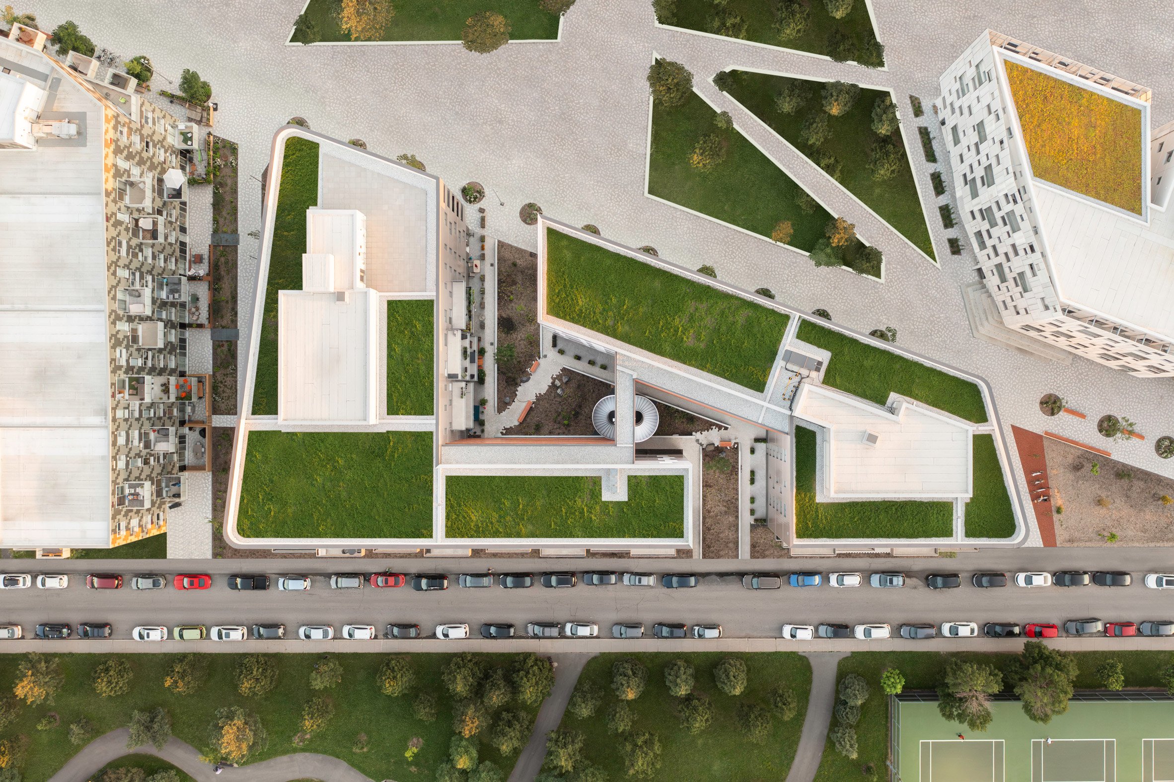 Arial view of montreal apartment