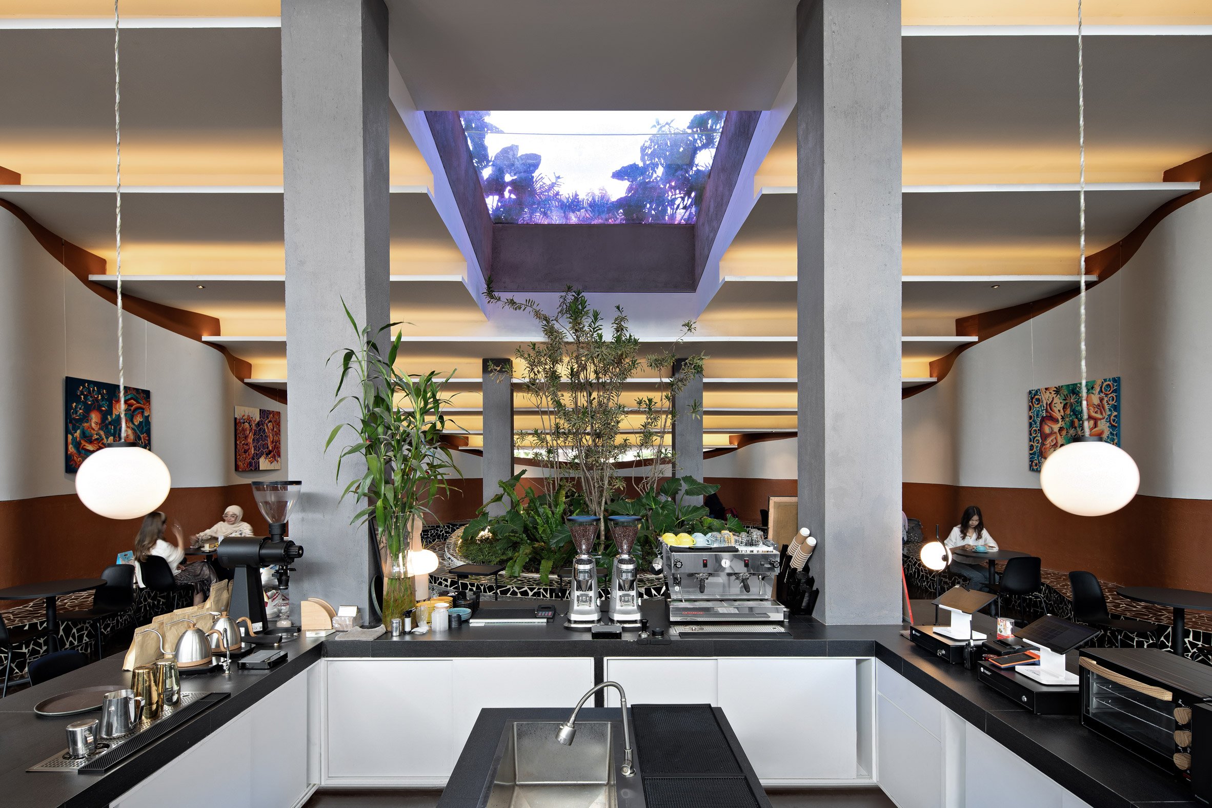 Cafe interior within Frame Garden by RAD+ar