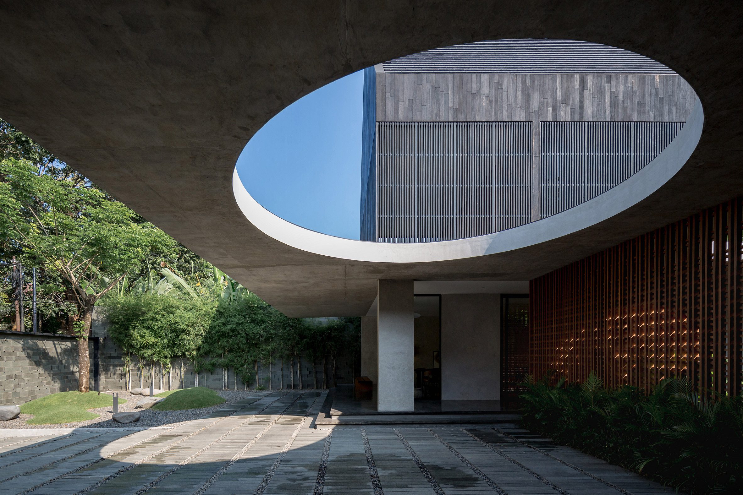 Courtyard view within house by Tamara Wibowo Architects