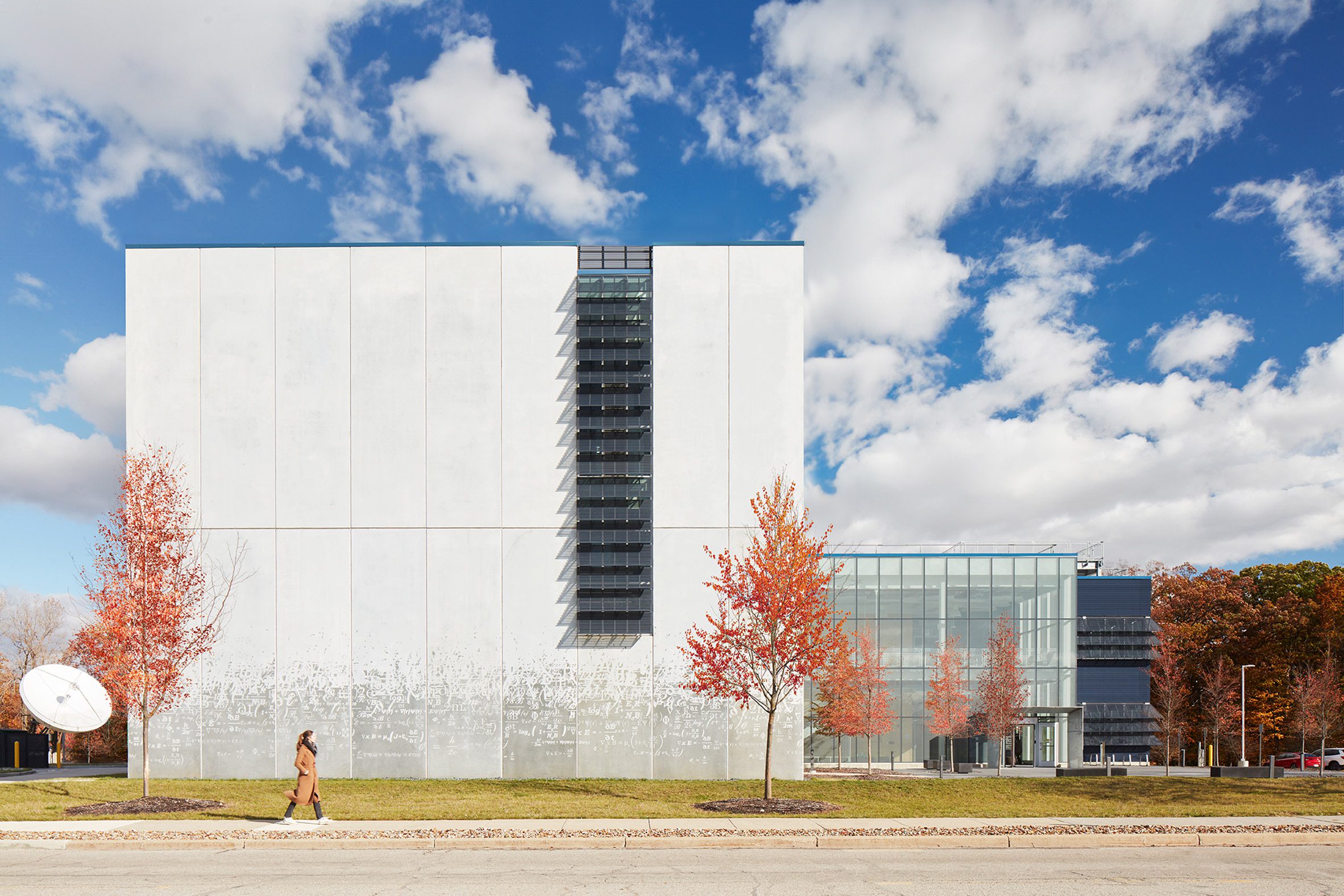 Precast concrete panels on aerospace facility