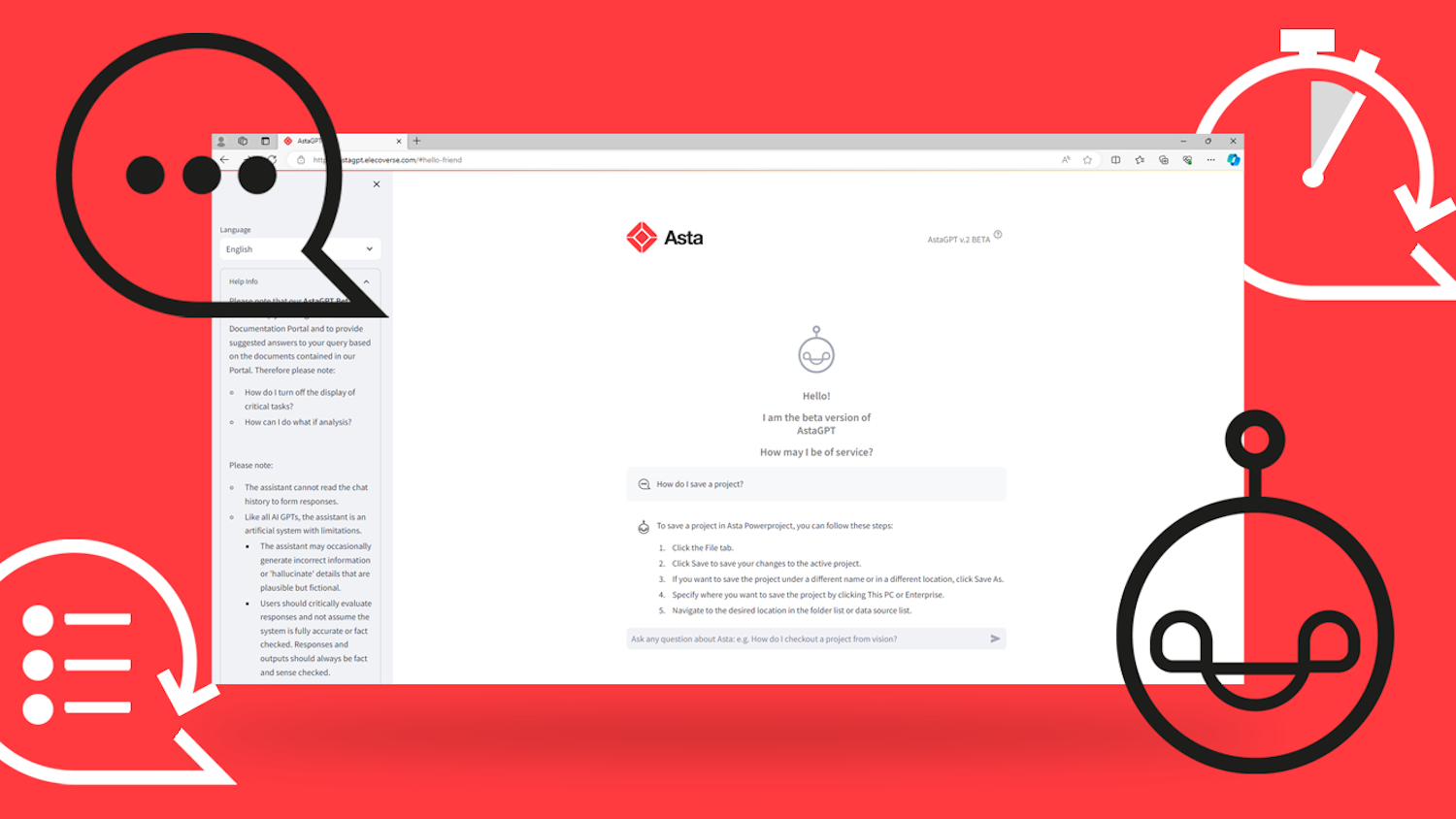 AstaGPT can distil precise information from over 1.5 million words (image: Elecosoft).