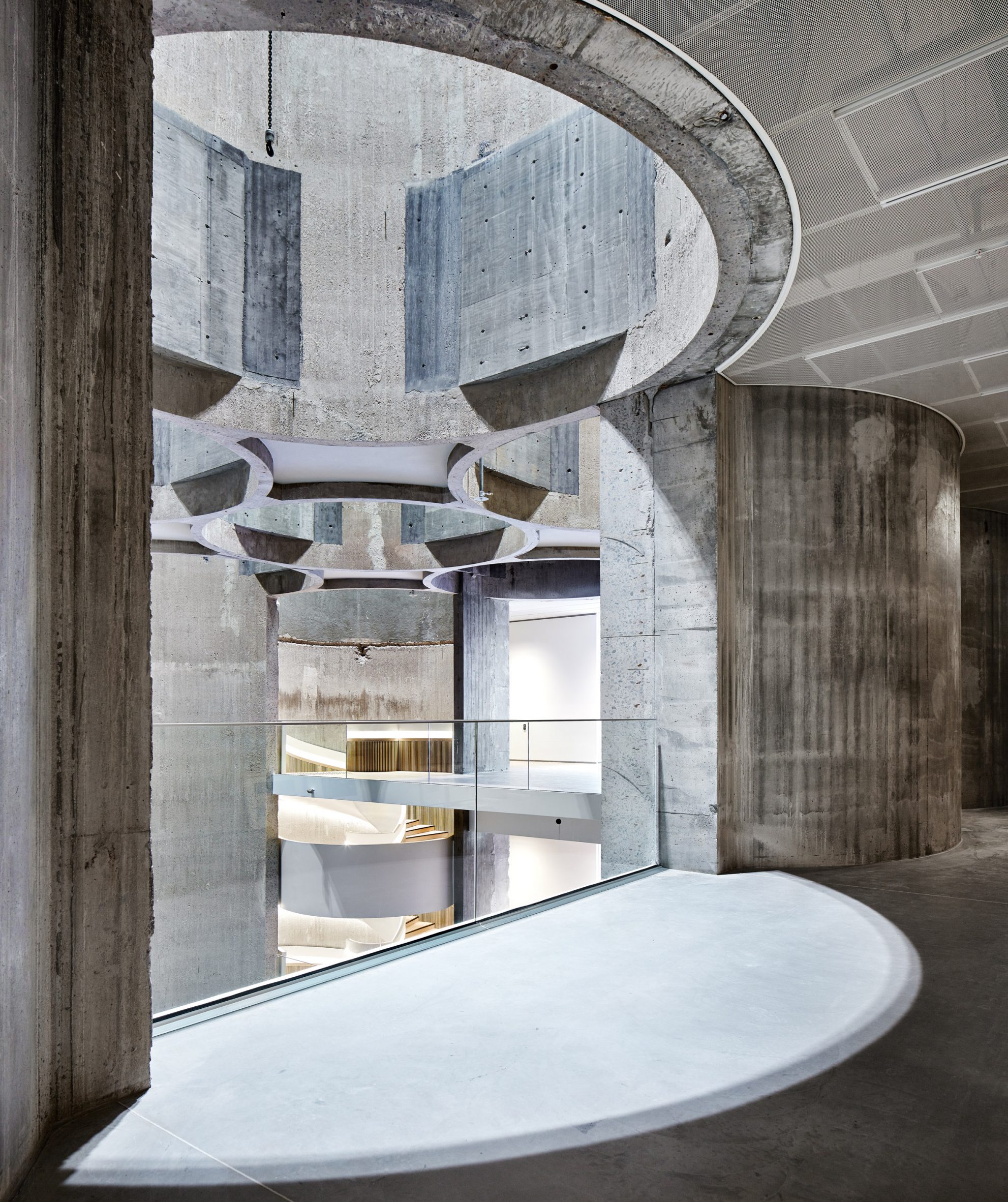 Gallery inside 1930s grain silo