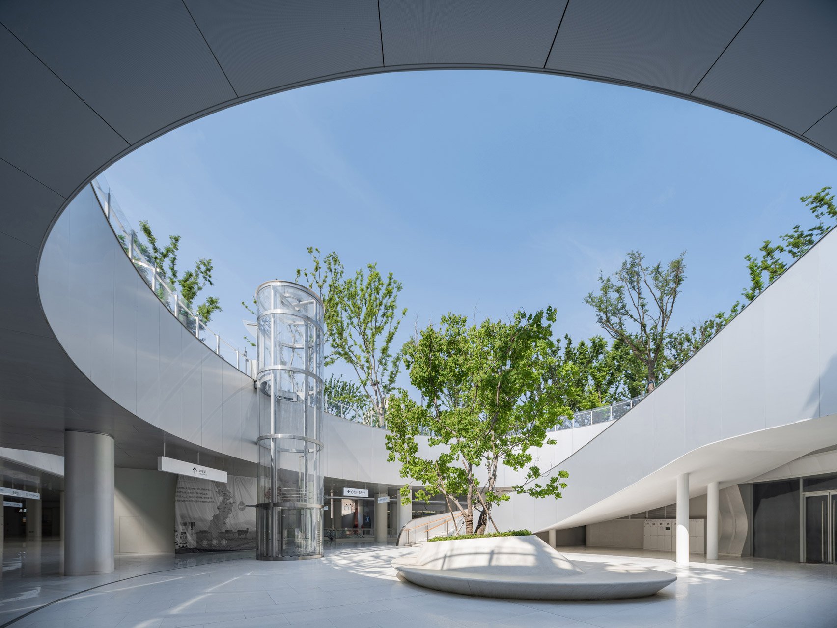 Interior view of Jiaxing train station by MAD
