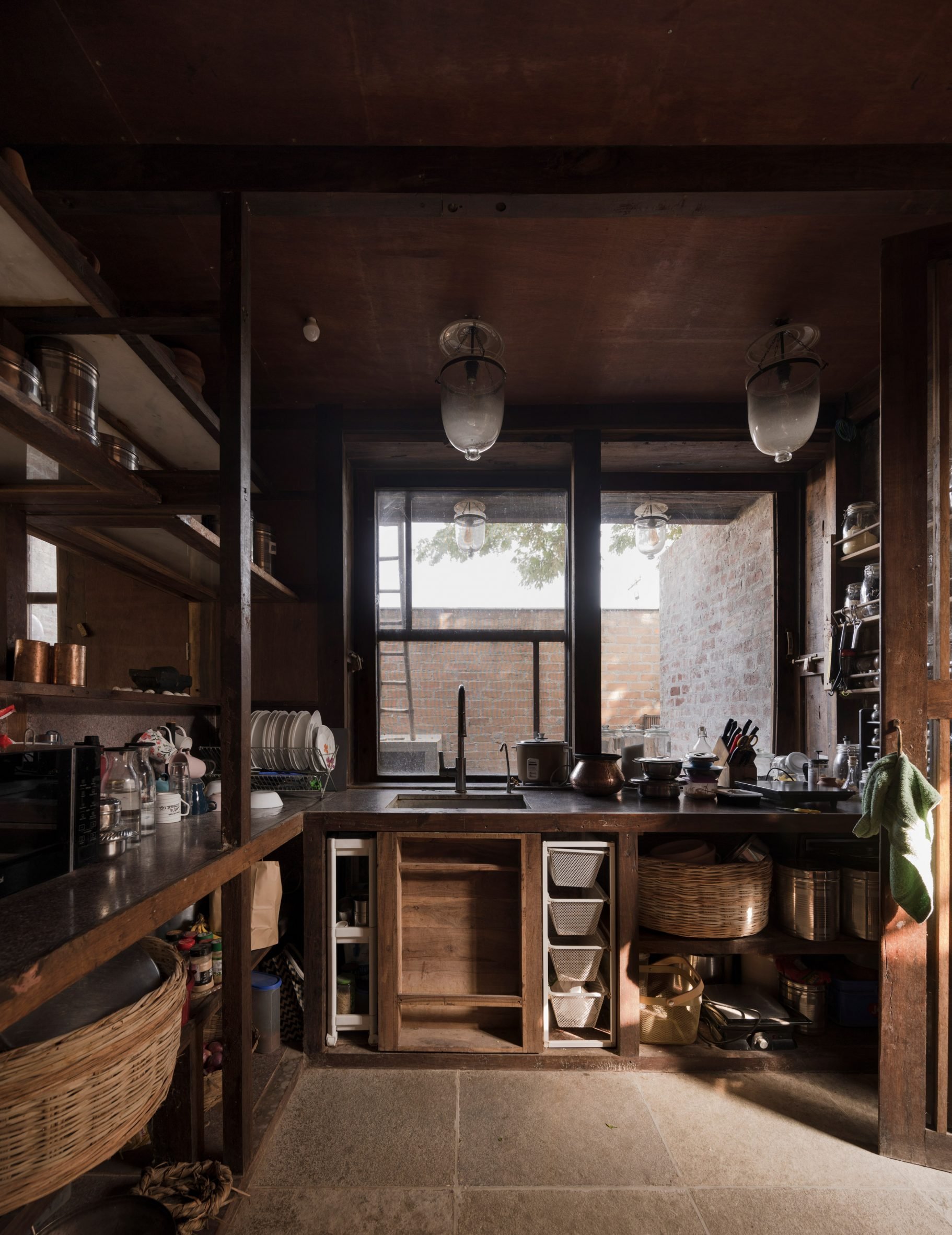 Kitchen interior at home in India by Kiron Cheerla Architecture