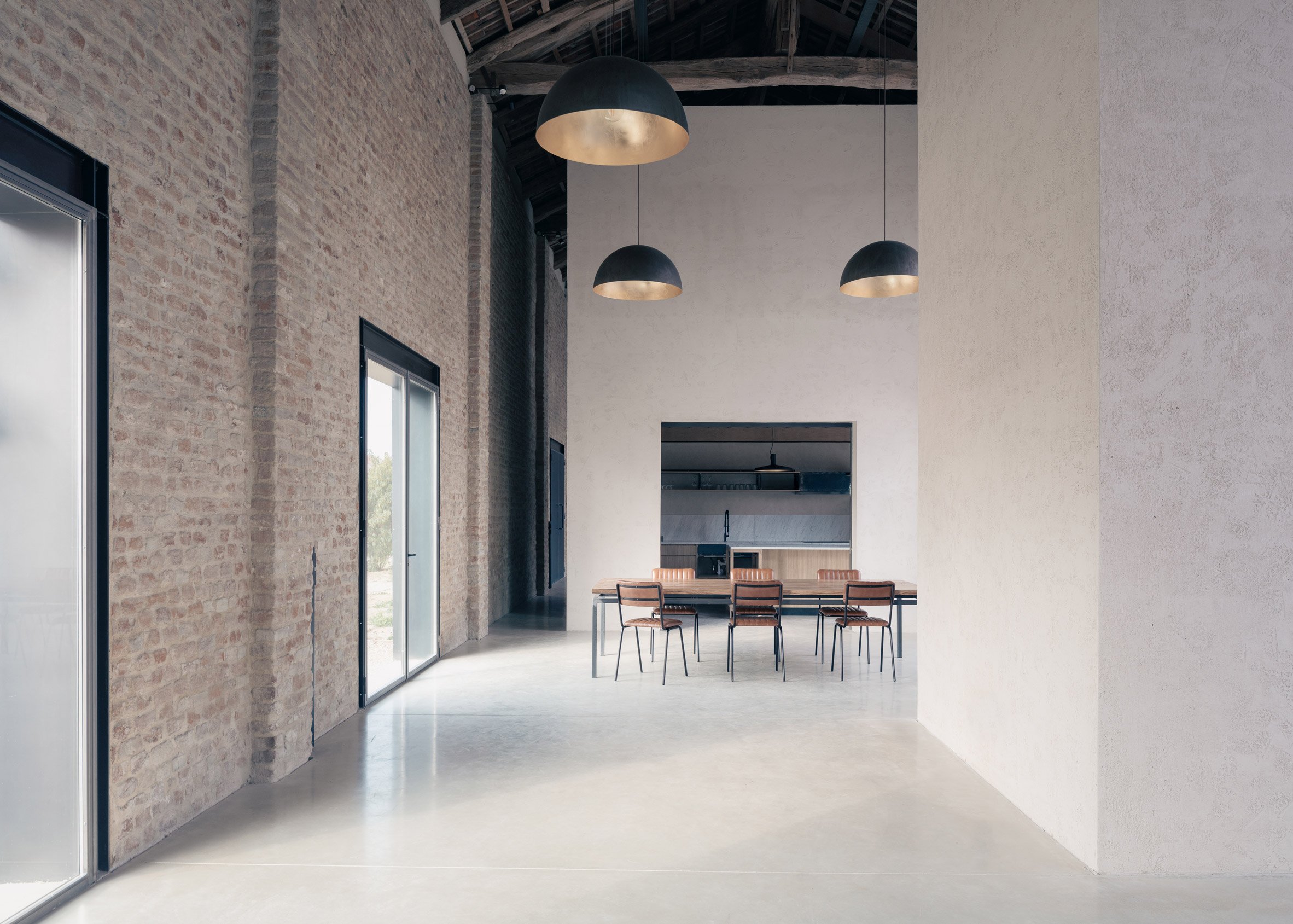 Interior of Turin guesthouse in converted farm building