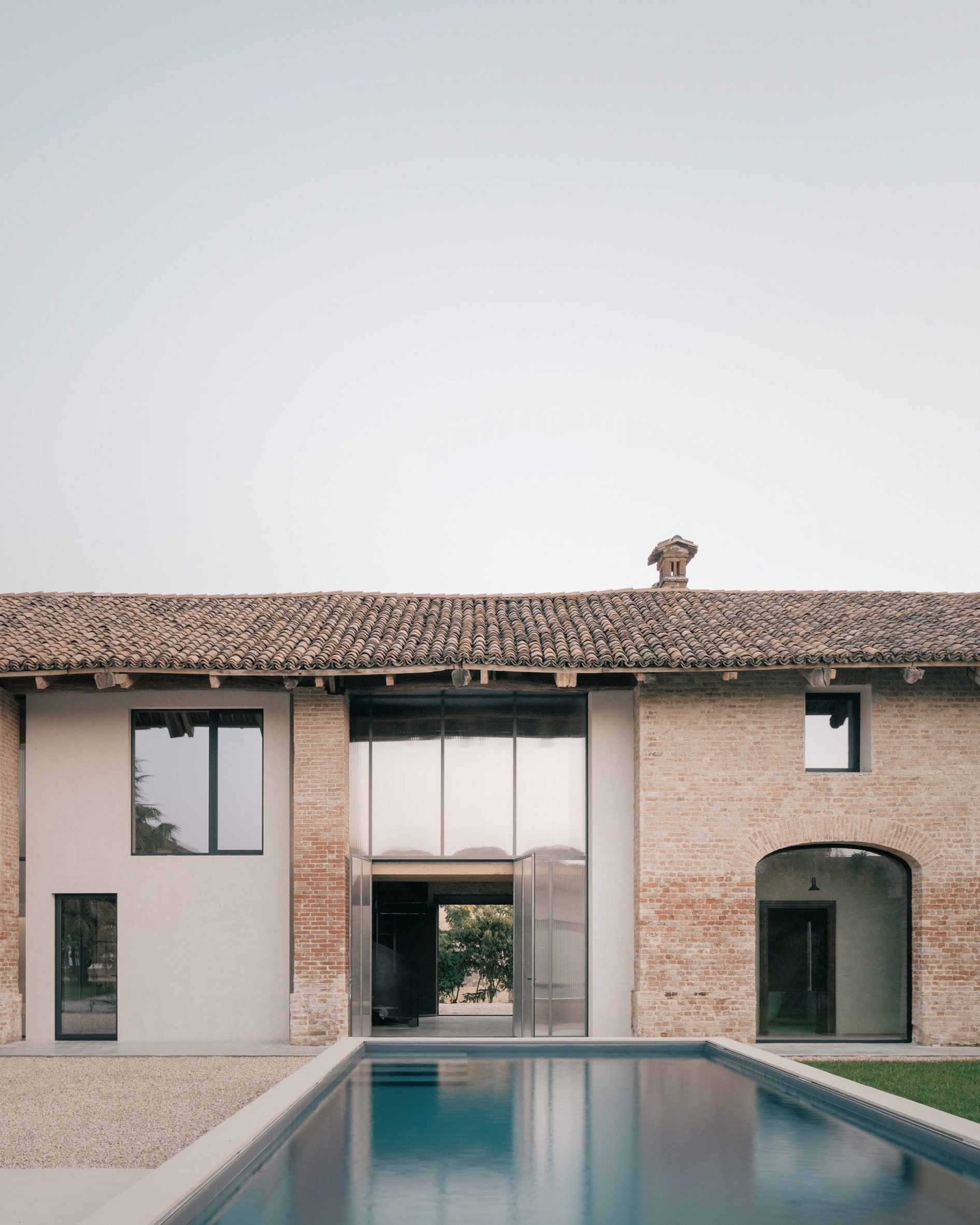 Exterior of converted farmhouse in Turin