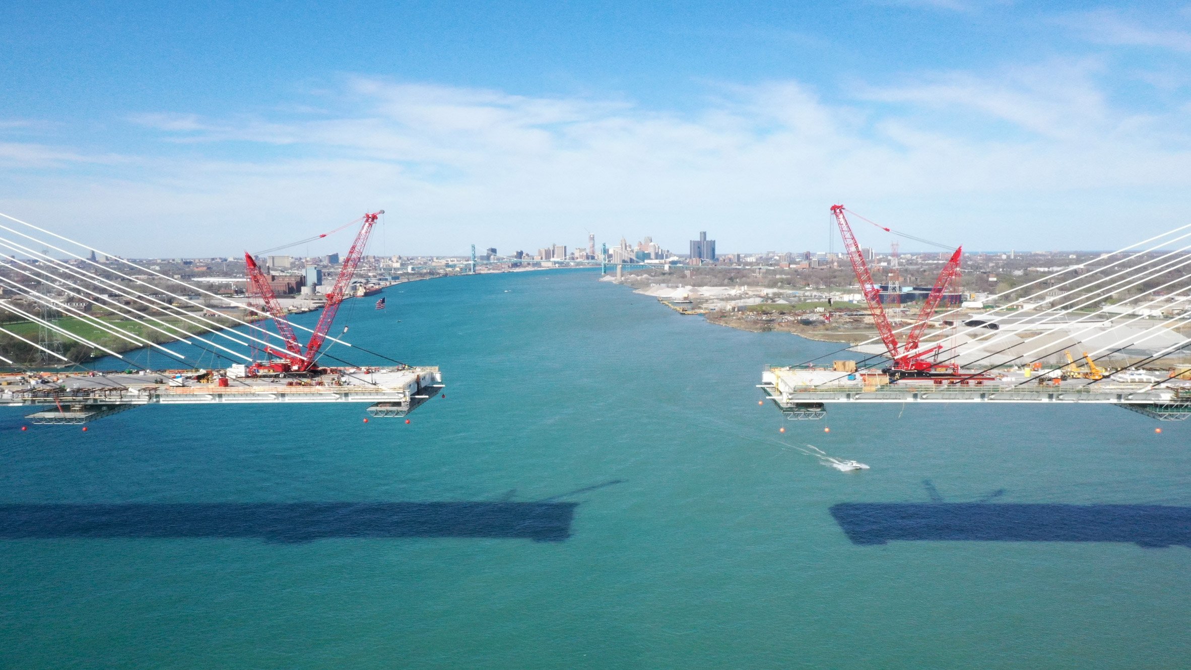 A bridge nearing completion