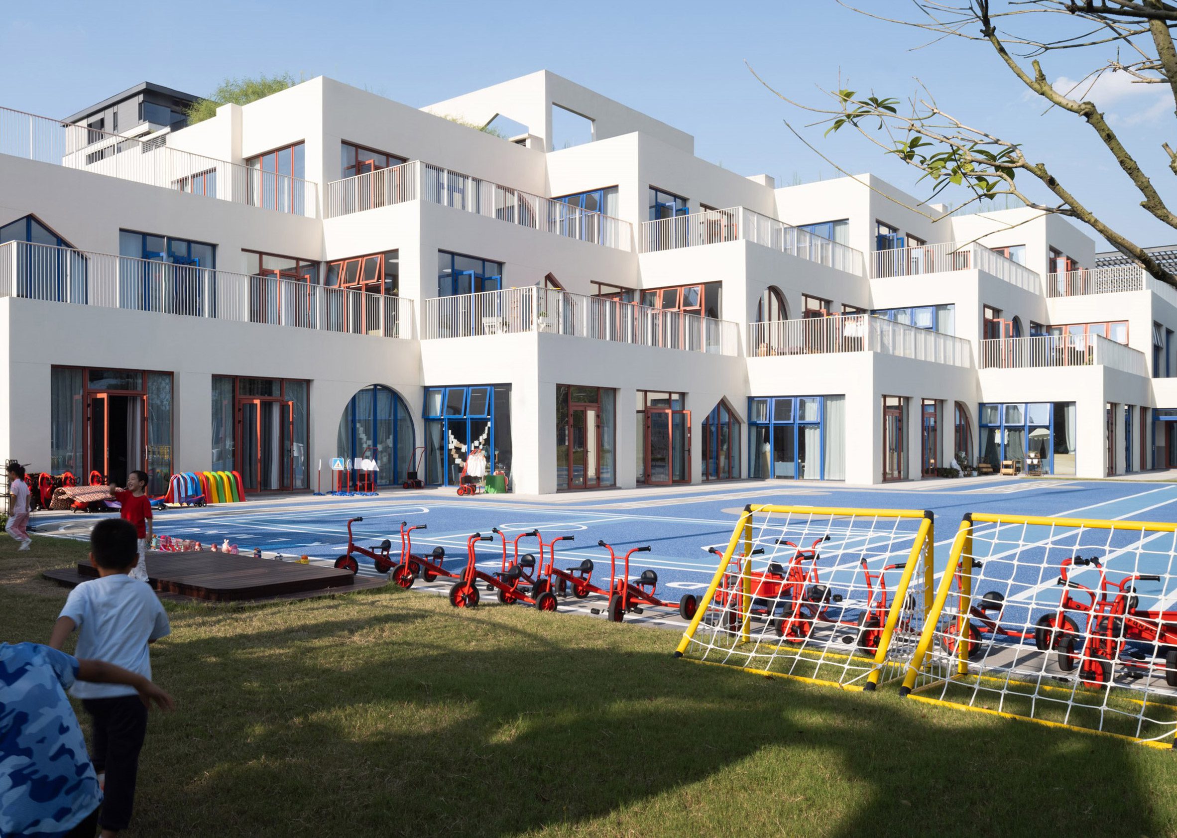 White blocky nursery building in China