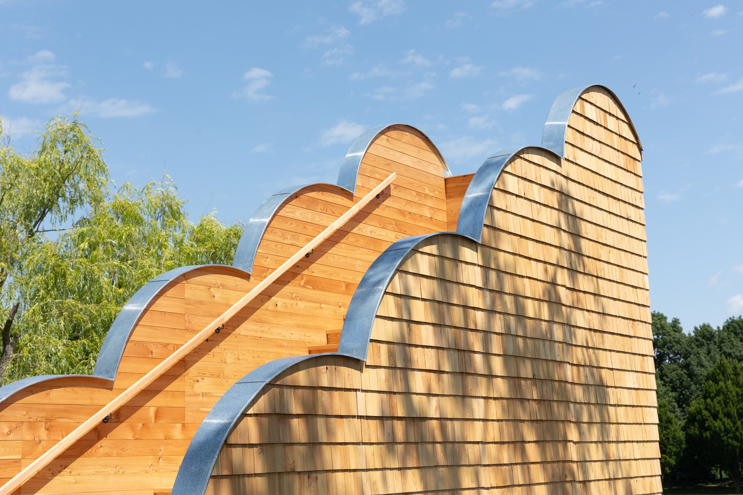 Staircase at cyclists' shelter by Sascha Henken and Stefanie Rittler