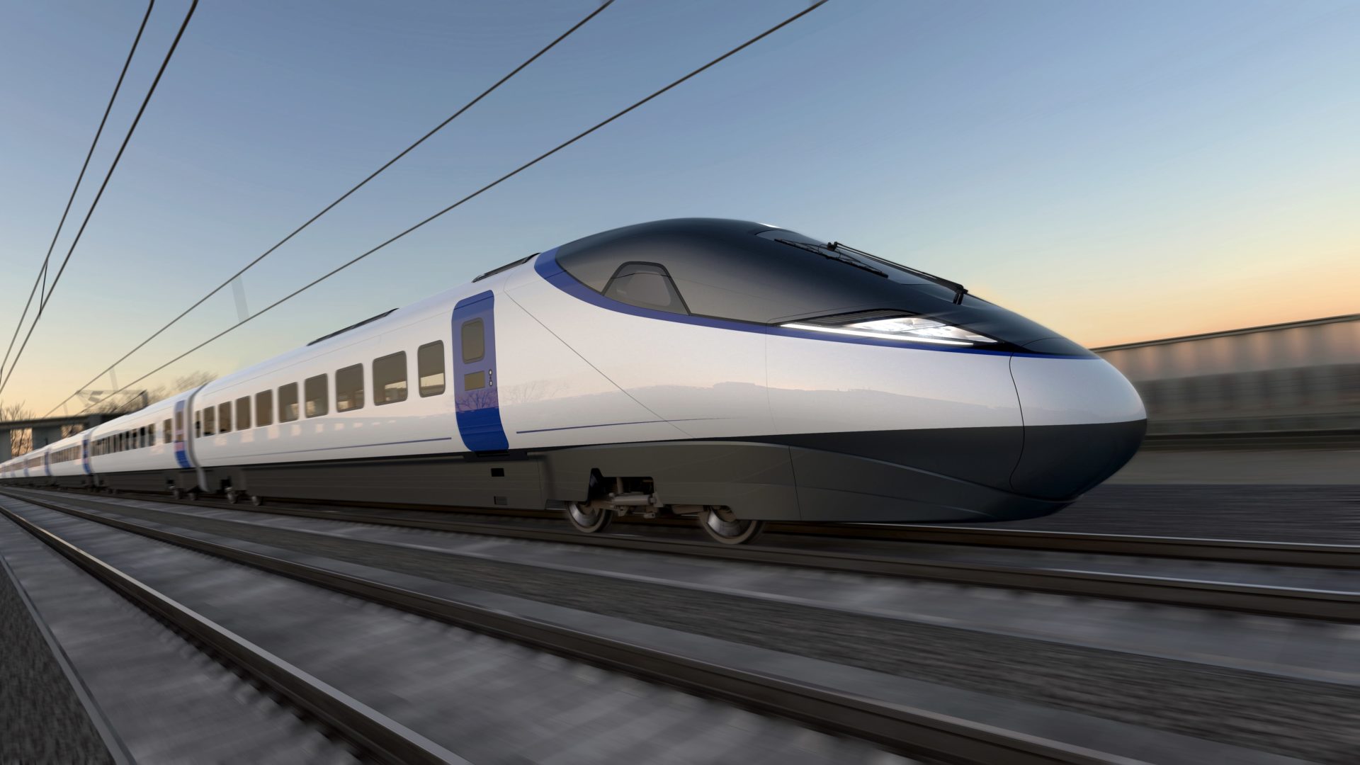 Artists impression of an HS2 train from the side