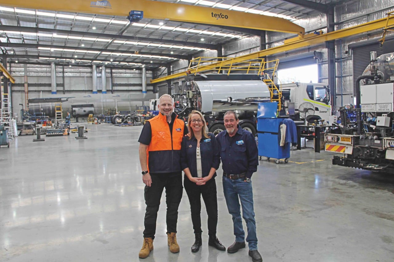 (L-R) Richard Bailey, Matthews Brothers Engineering General Manager, Sally Rolfe – Operations Manager and Paul Matthews, Owner and Director.