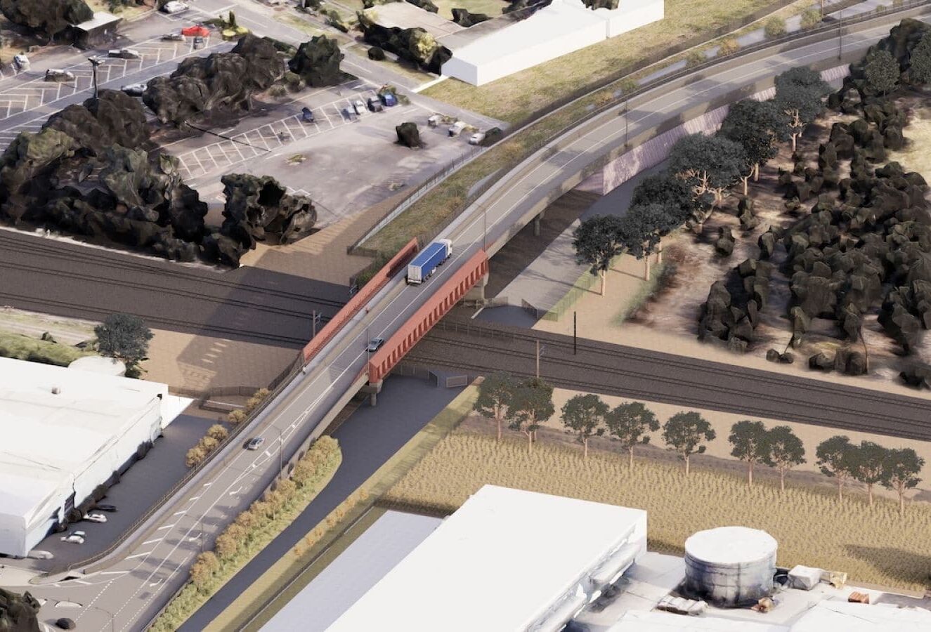 The new Maidstone Street road bridge looking towards Kororoit Creek. Artist impression only, subject to change. Images: Victorian Government.
