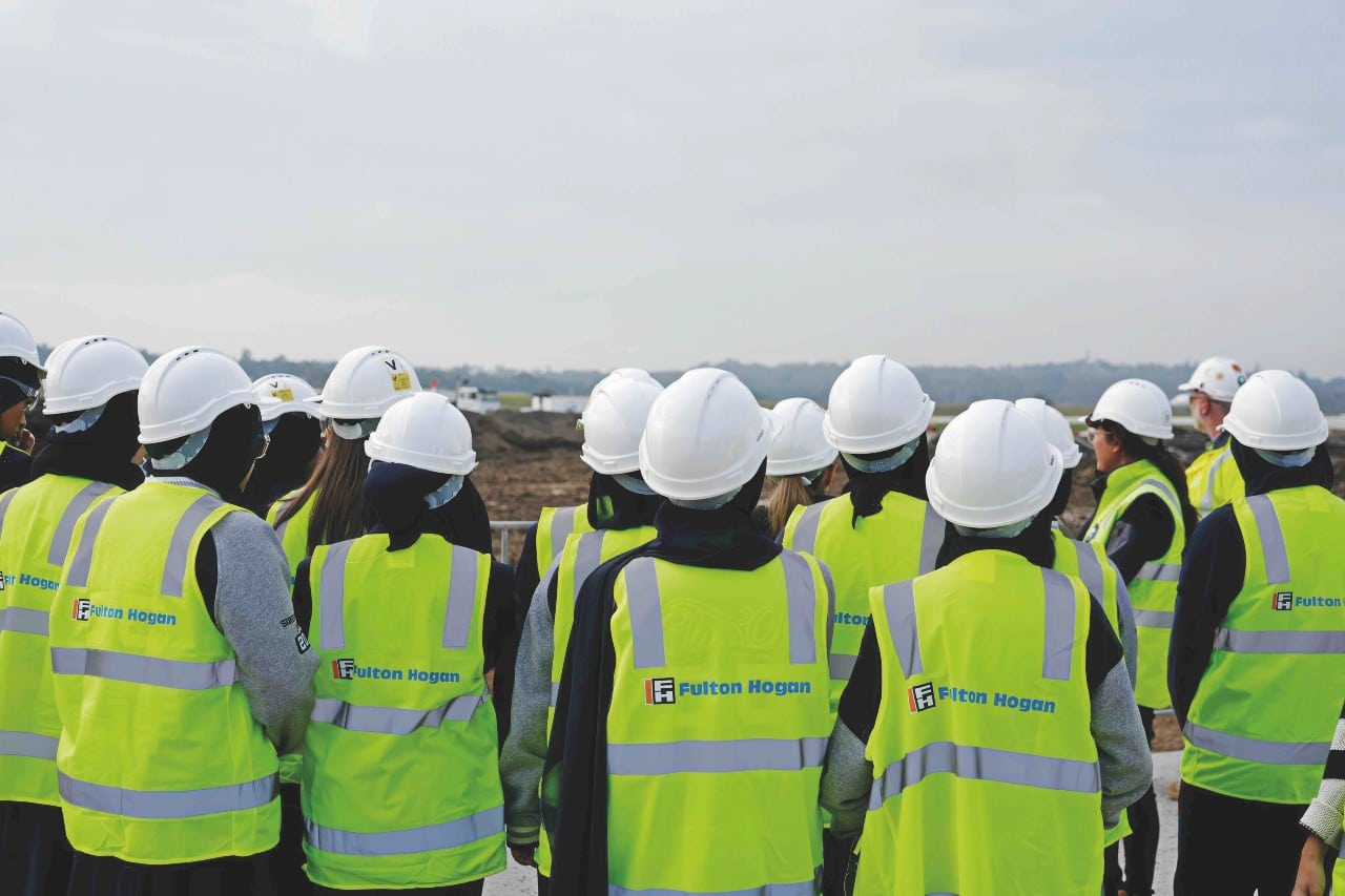 Fulton Hogan’s ‘A Day in Her Boots’ program helped to show the multitude opportunities available for female and non-binary students considering a job in construction. Images: Fulton Hogan.