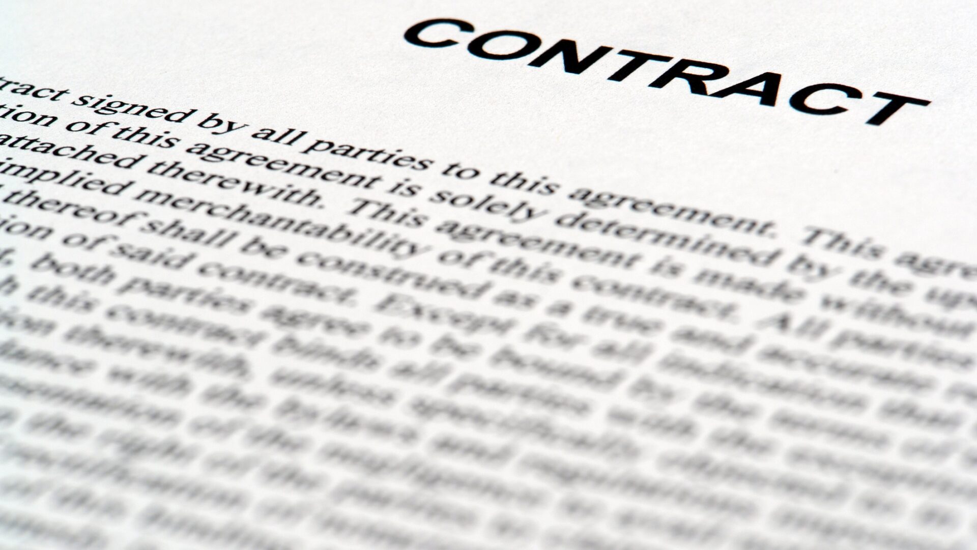 A white page with the heading 'contract' and text underneath - this Q&A explores what 'good faith' means in construction contracts.